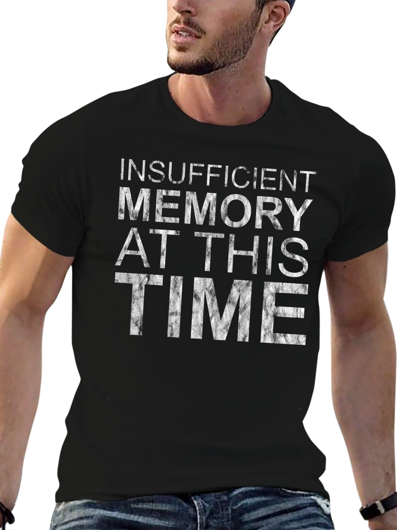 Insufficient Memory Funny Black T-Shirt