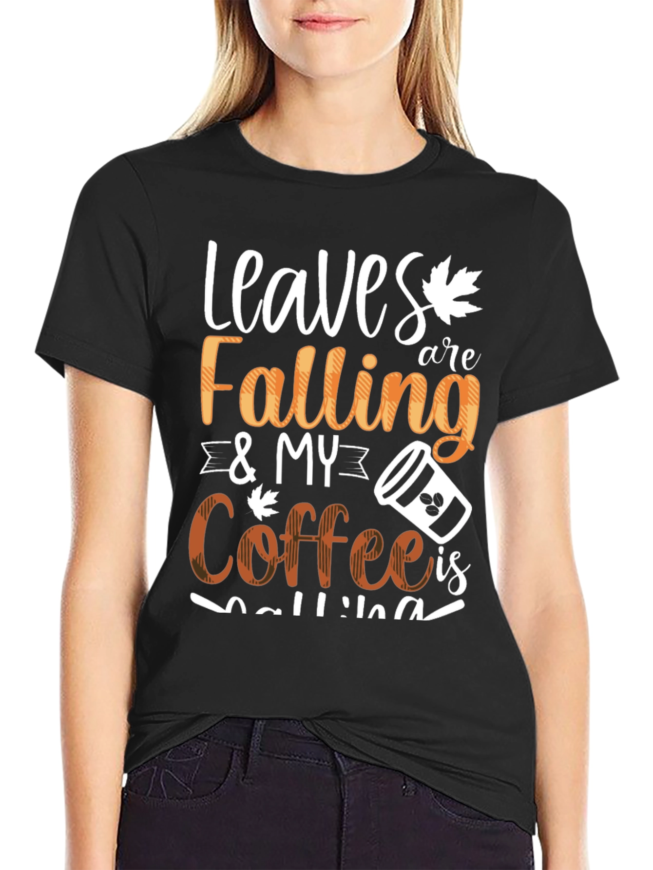 Leaves Falling & My Coffee Is Calling Graphic Tee