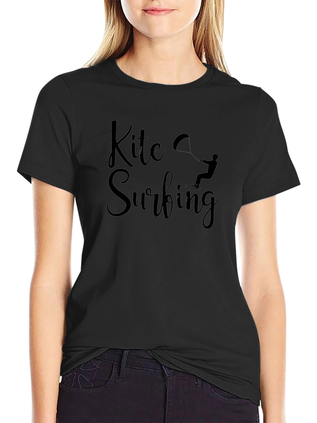 Kite Surfing Black Graphic Tee - Water Sports