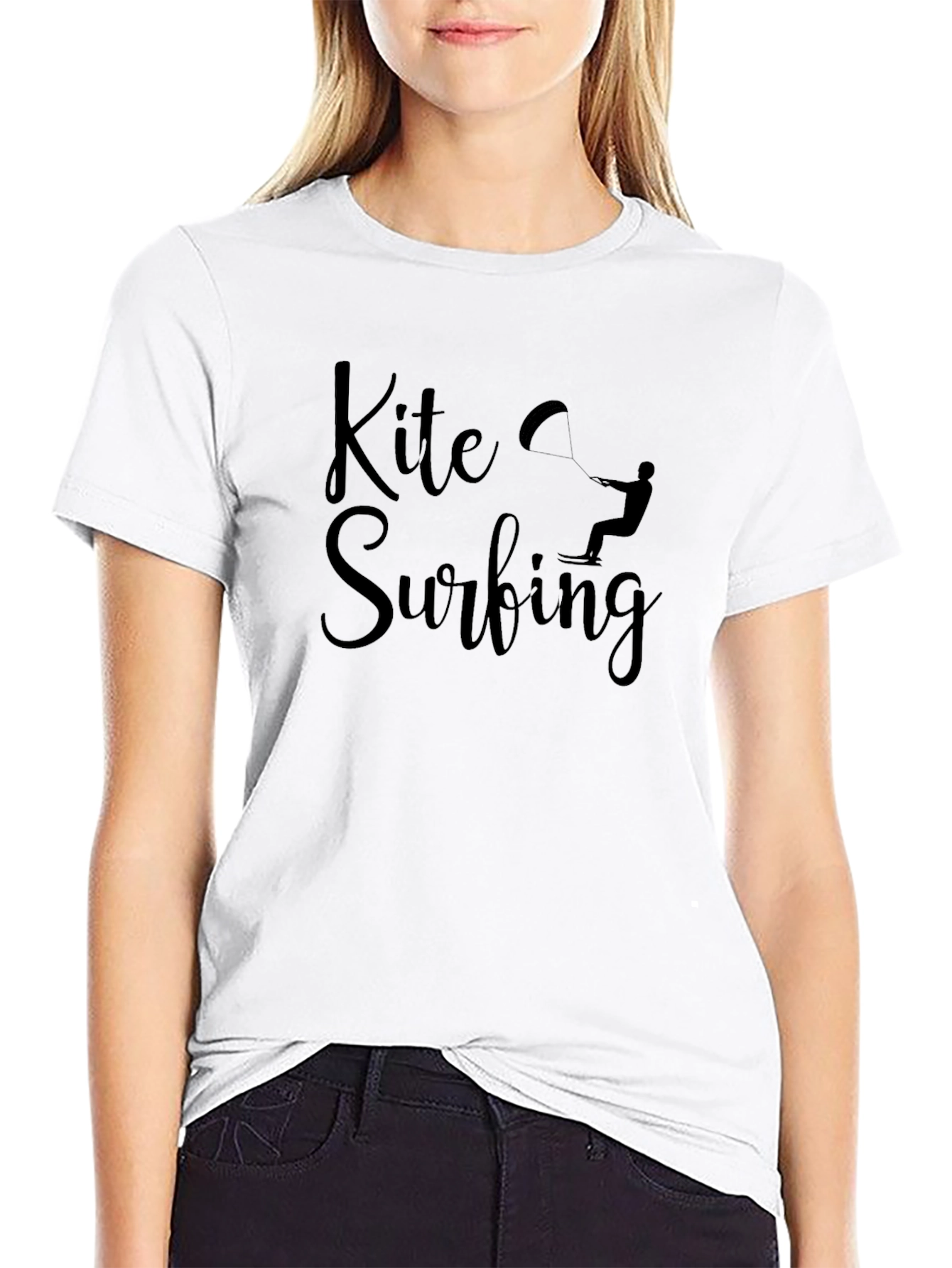 Kite Surfing Black Graphic Tee - Water Sports
