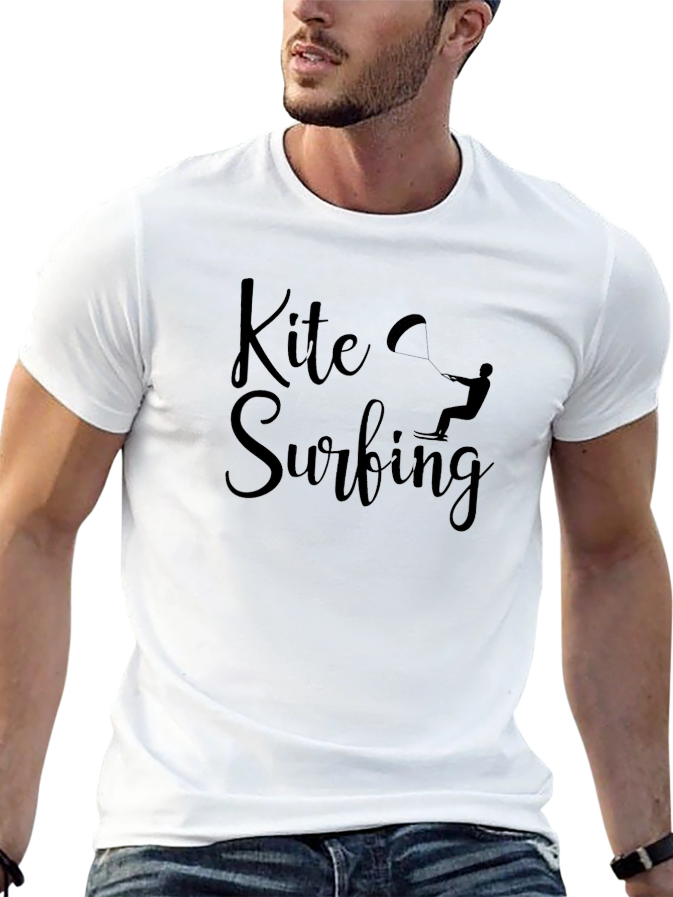 Kite Surfing Black Graphic Tee - Water Sports
