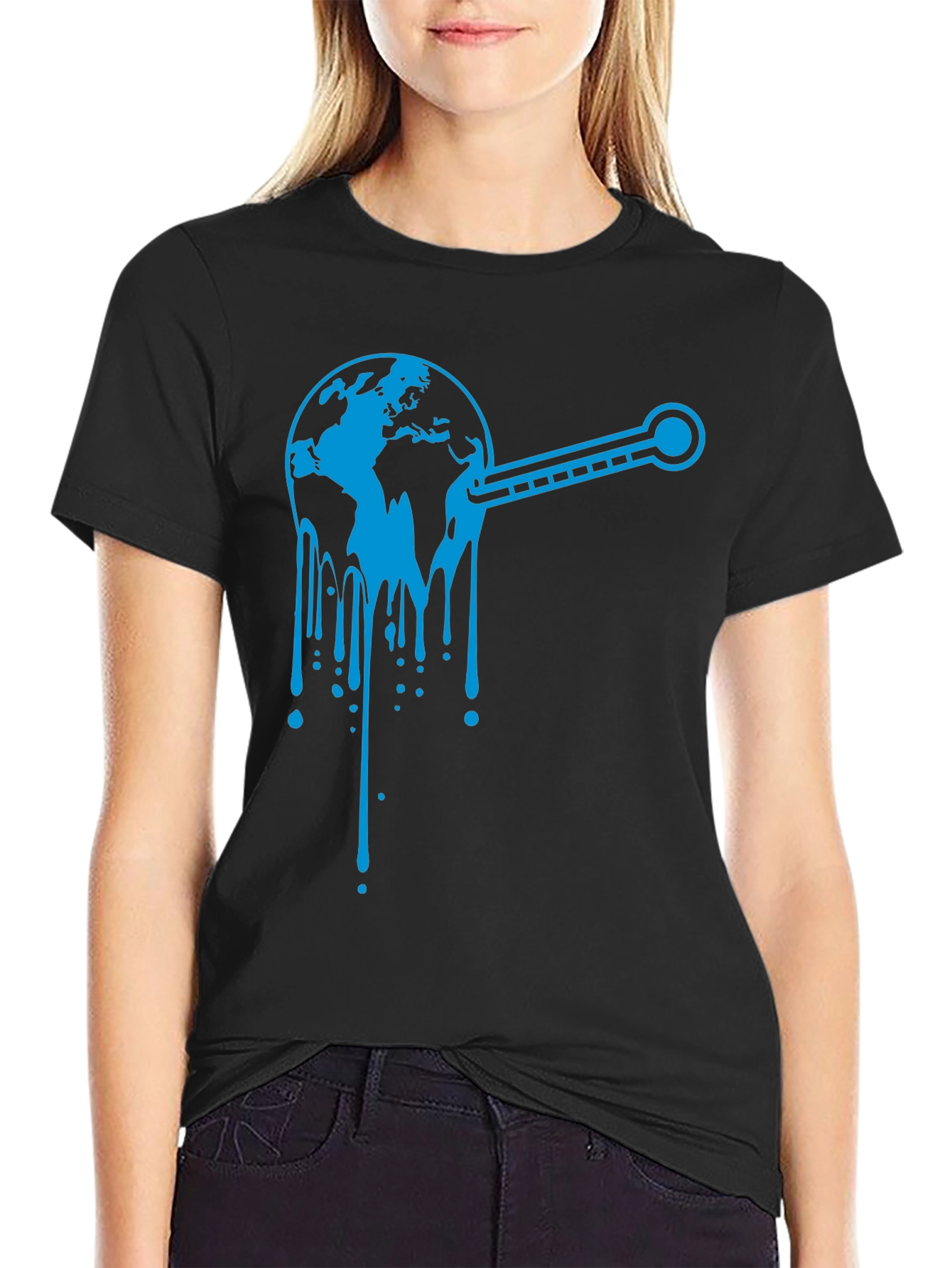 Climate Change Awareness Graphic T-Shirt - Black