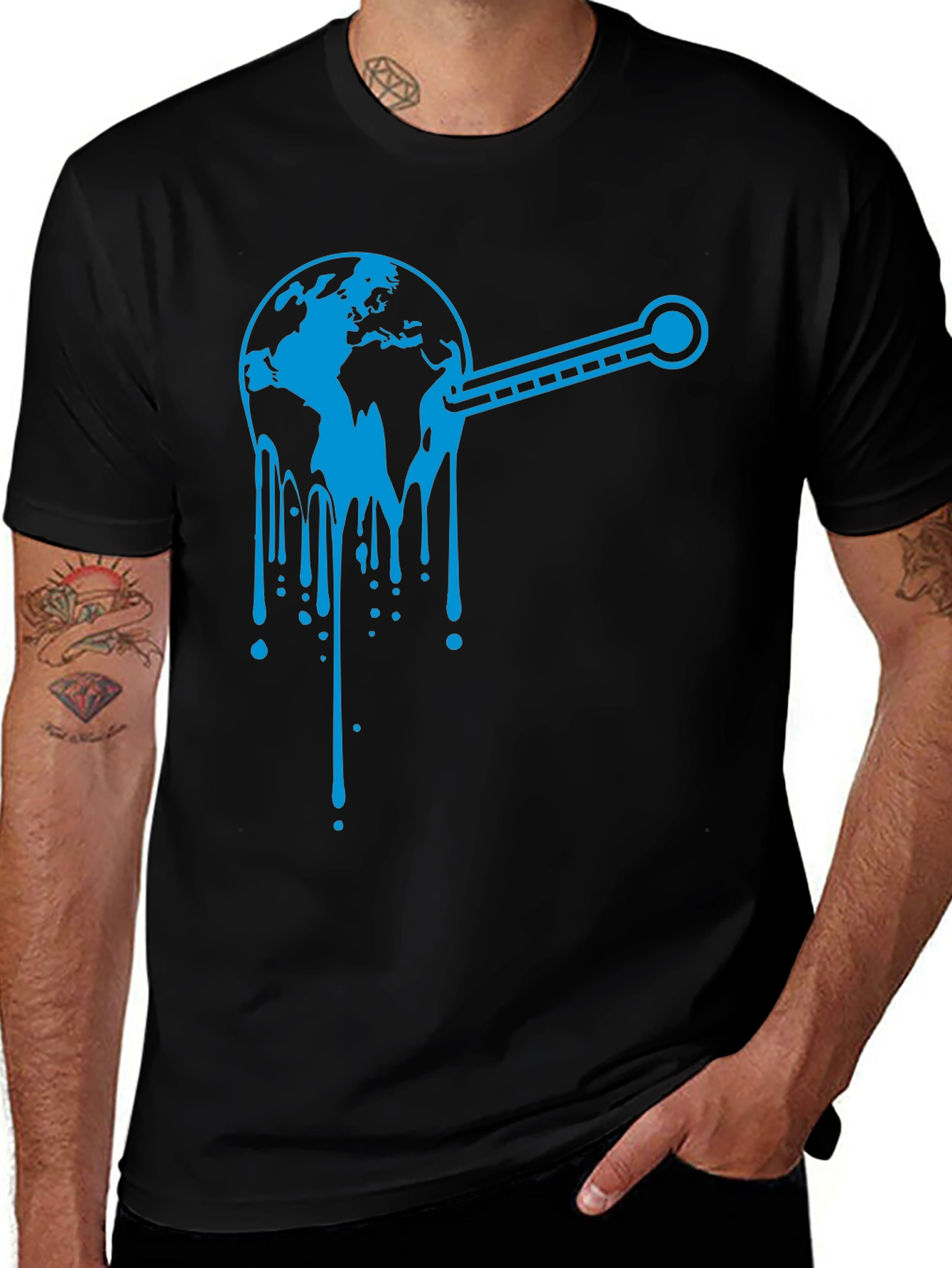 Climate Change Awareness Graphic T-Shirt - Black