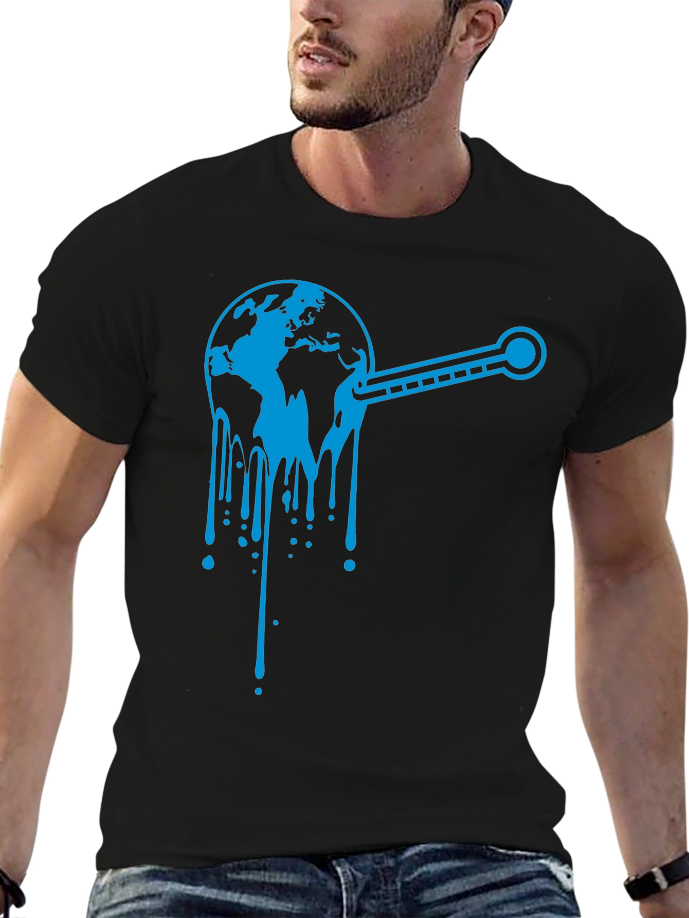 Climate Change Awareness Graphic T-Shirt - Black