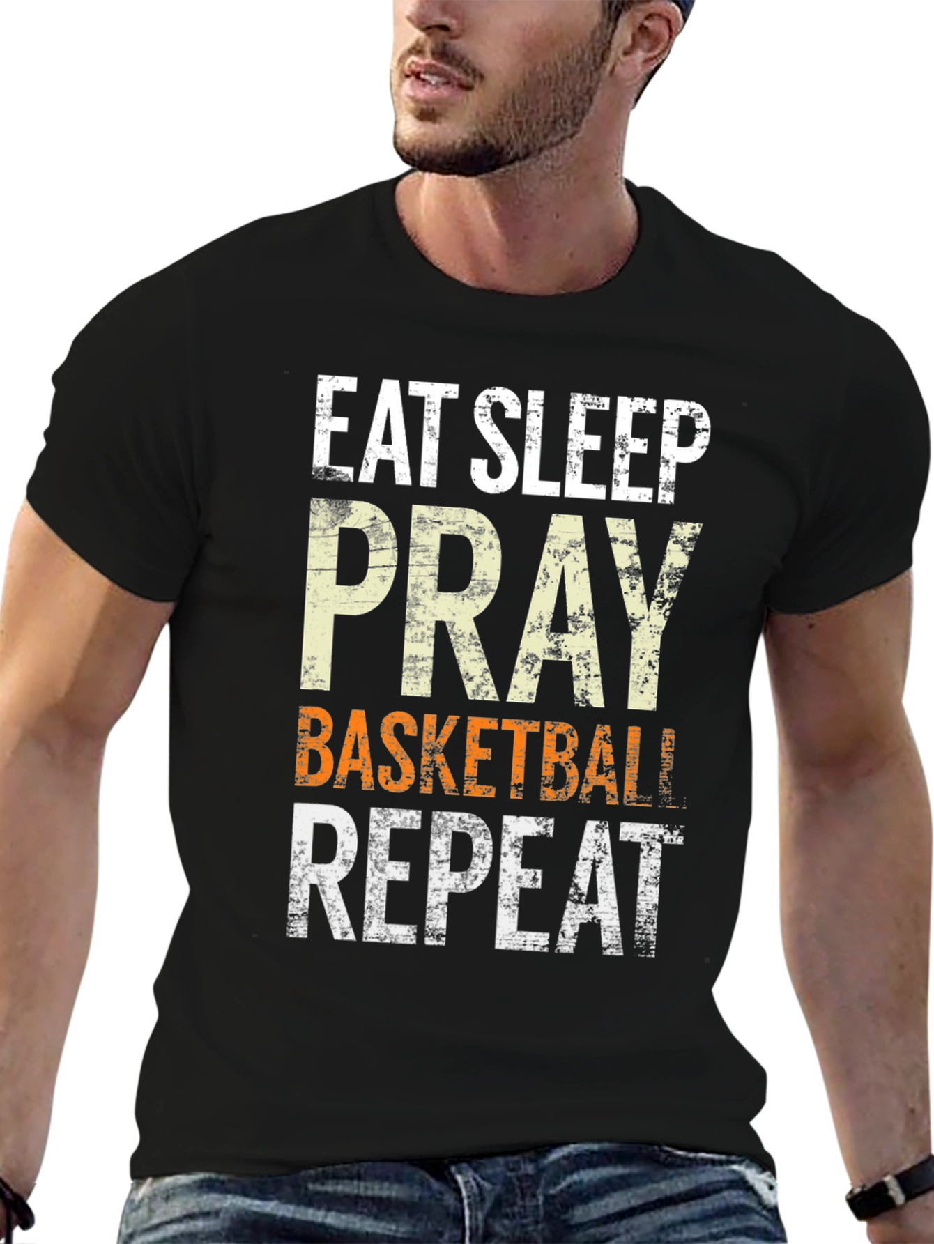 Eat Sleep Pray Basketball Repeat Graphic Tee
