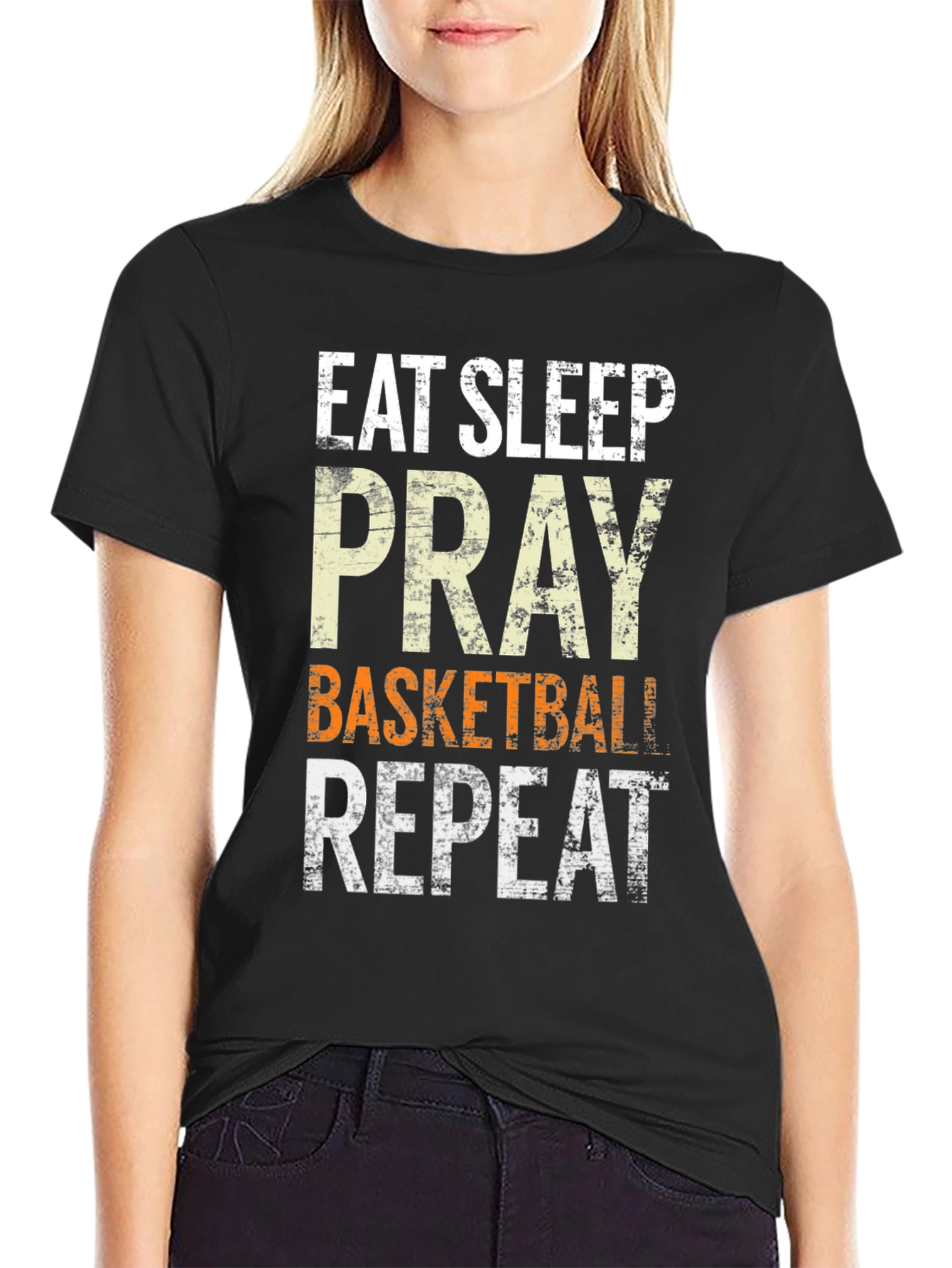 Eat Sleep Pray Basketball Repeat Graphic Tee
