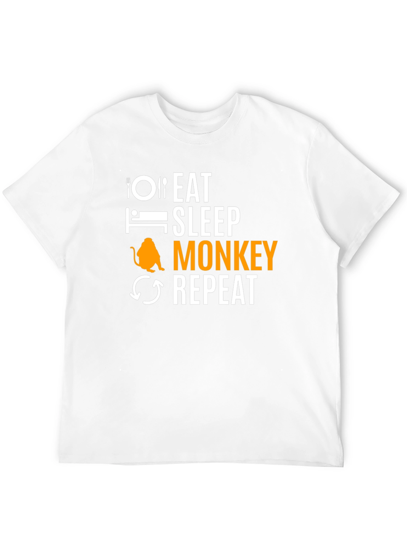Eat Sleep Monkey Repeat Black T-Shirt