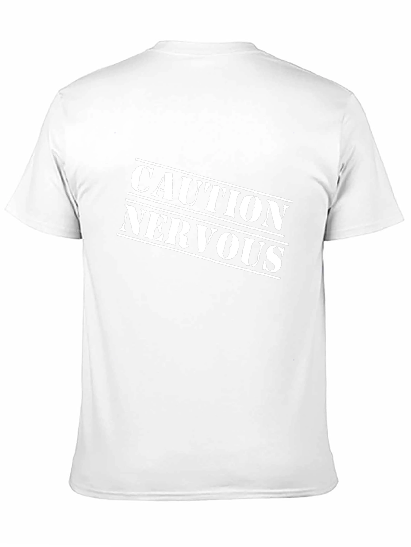 Caution Nervous Graphic T-Shirt - Black Cotton Tee