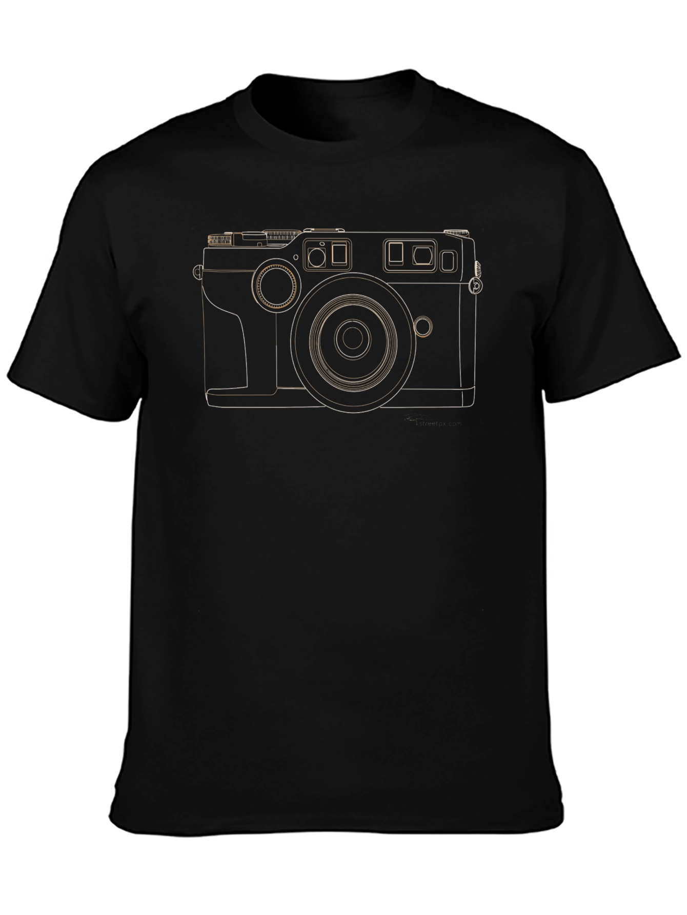 Retro Camera Outline Black T-Shirt