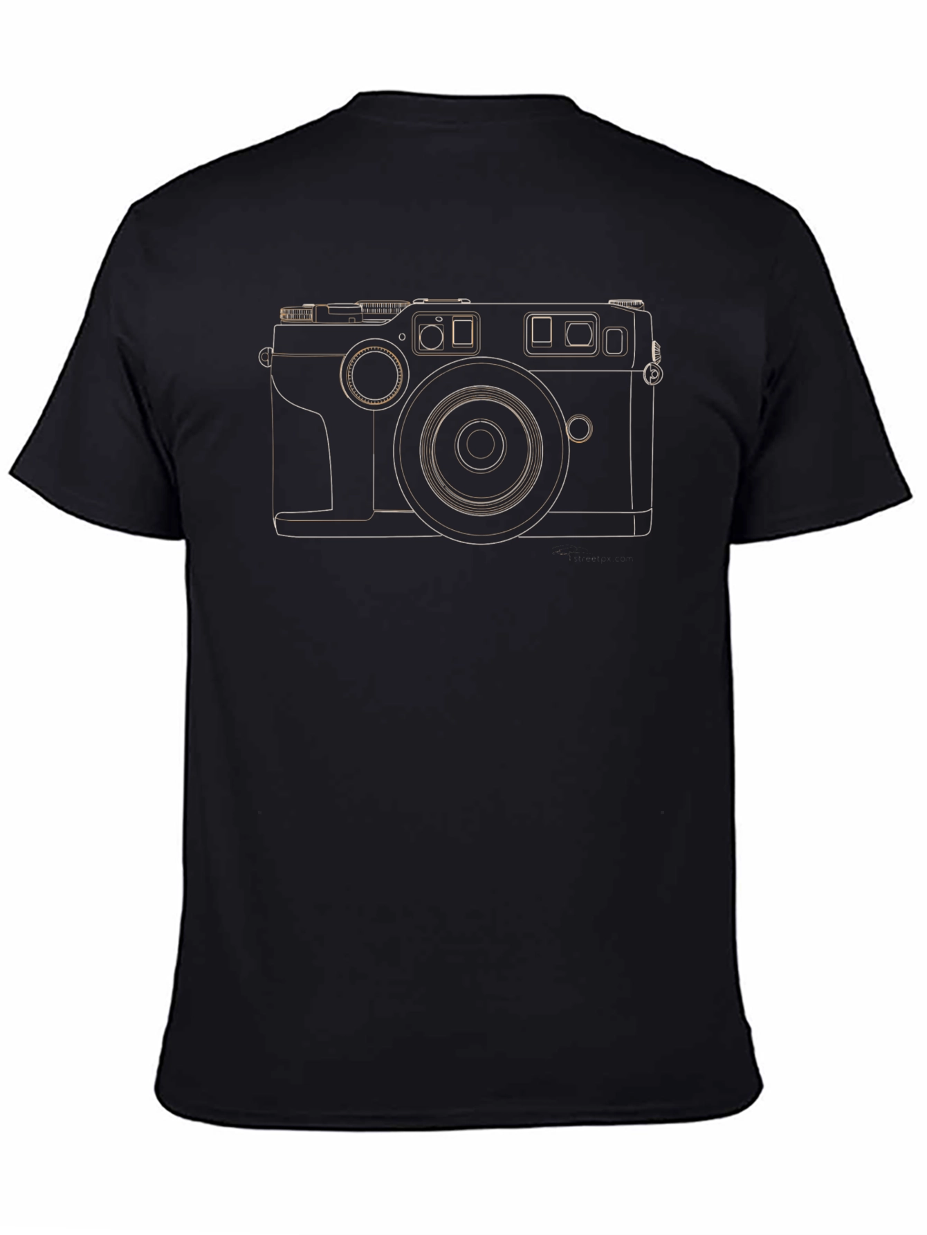 Retro Camera Outline Black T-Shirt