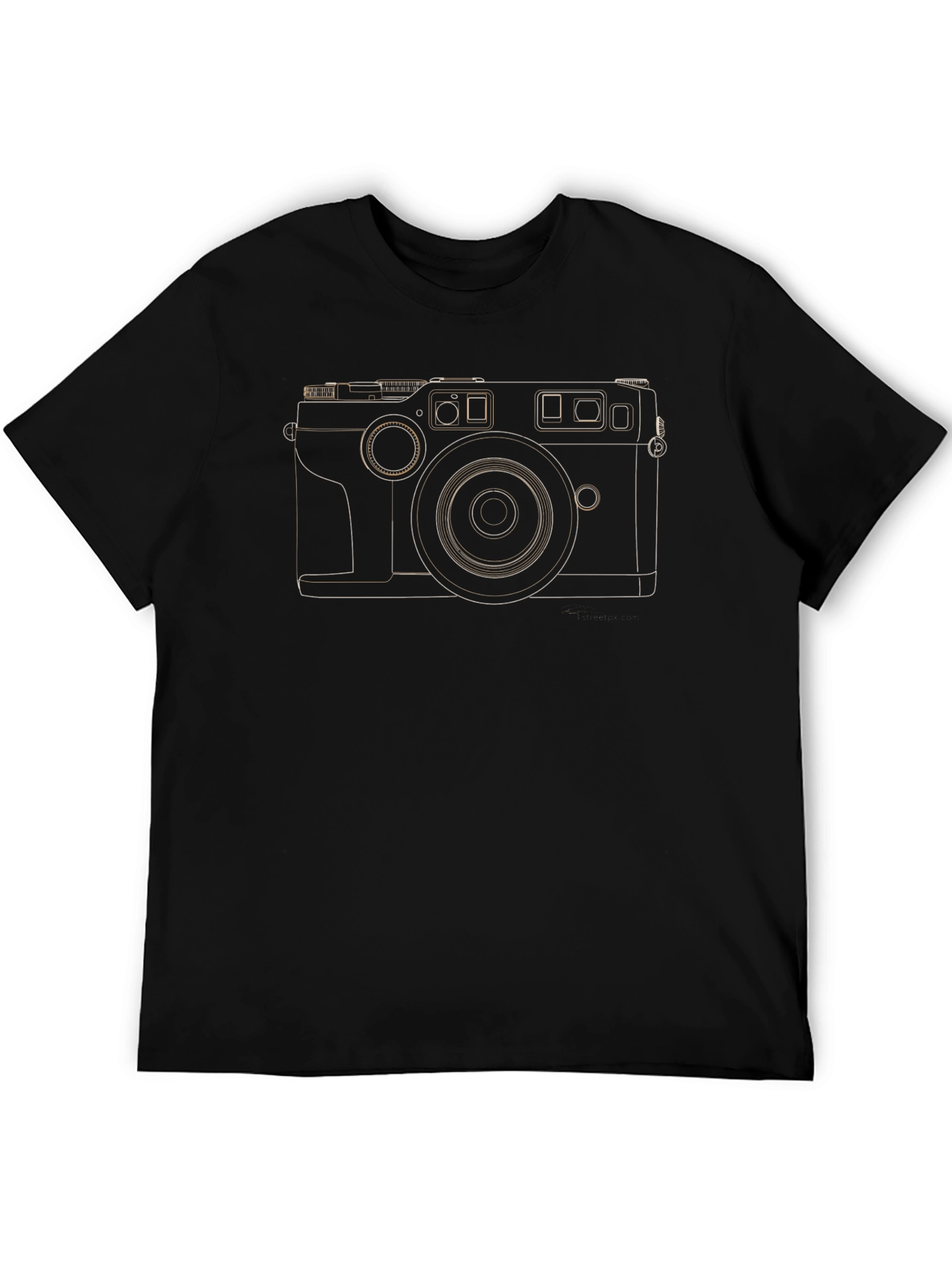 Retro Camera Outline Black T-Shirt