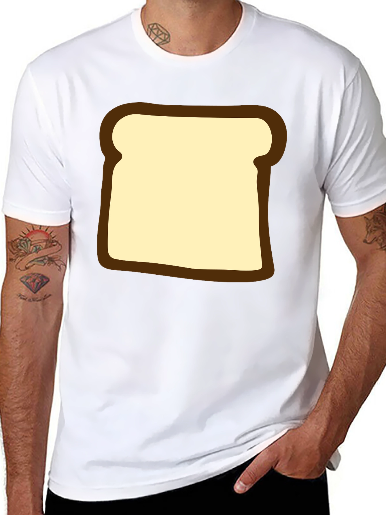Funny Toast Graphic T-Shirt - Black Comfortable Fit