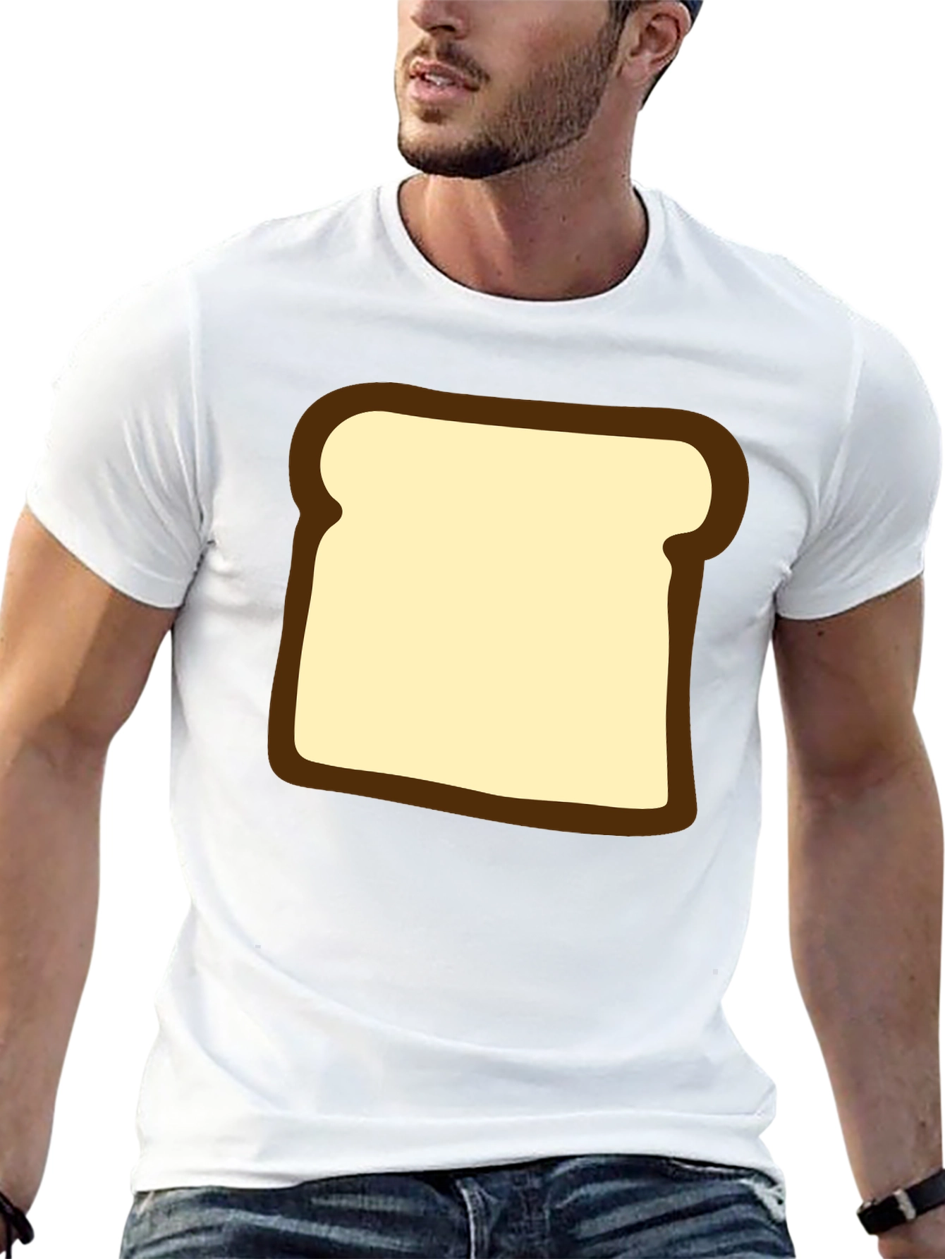 Funny Toast Graphic T-Shirt - Black Comfortable Fit