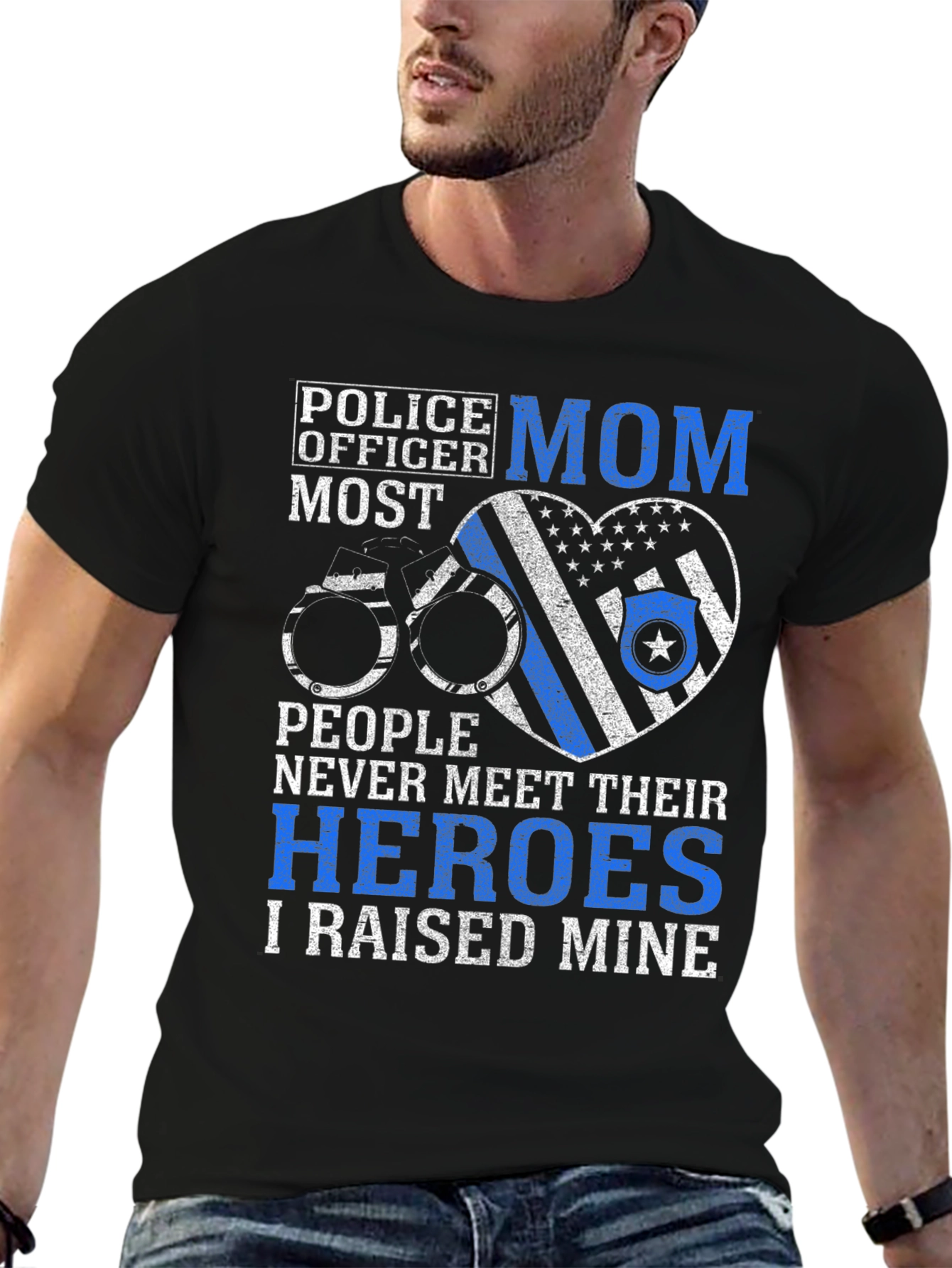 Police Officer Mom Graphic T-Shirt