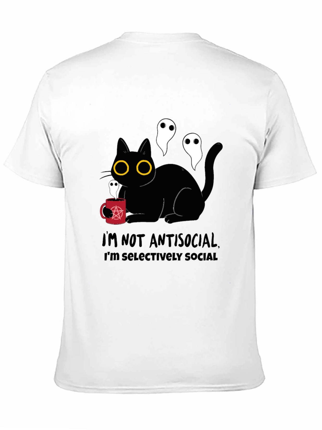 Antisocial Cat Graphic T-Shirt