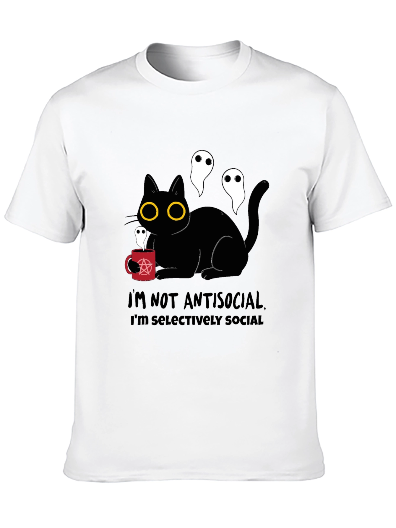 Antisocial Cat Graphic T-Shirt