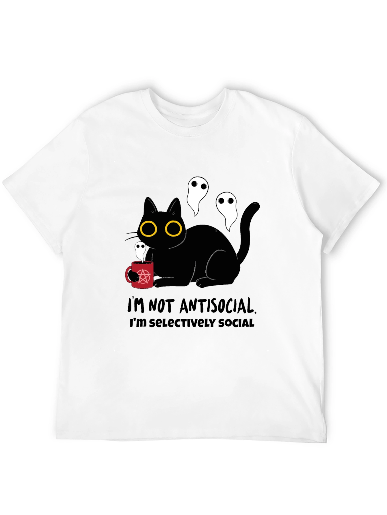 Antisocial Cat Graphic T-Shirt