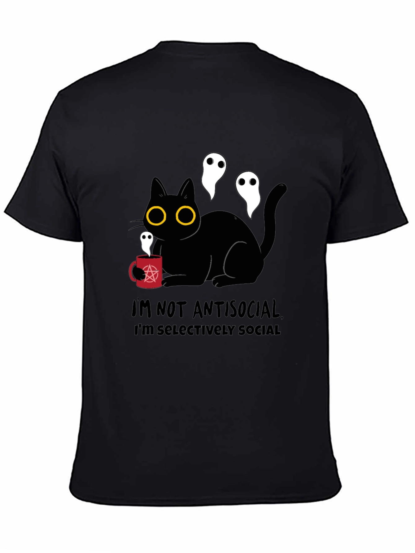 Antisocial Cat Graphic T-Shirt