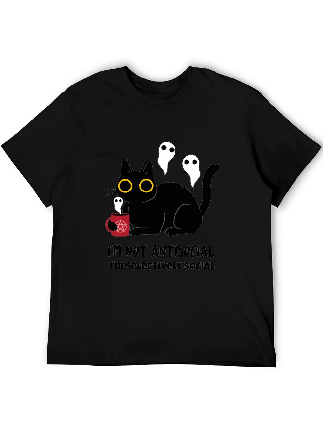 Antisocial Cat Graphic T-Shirt