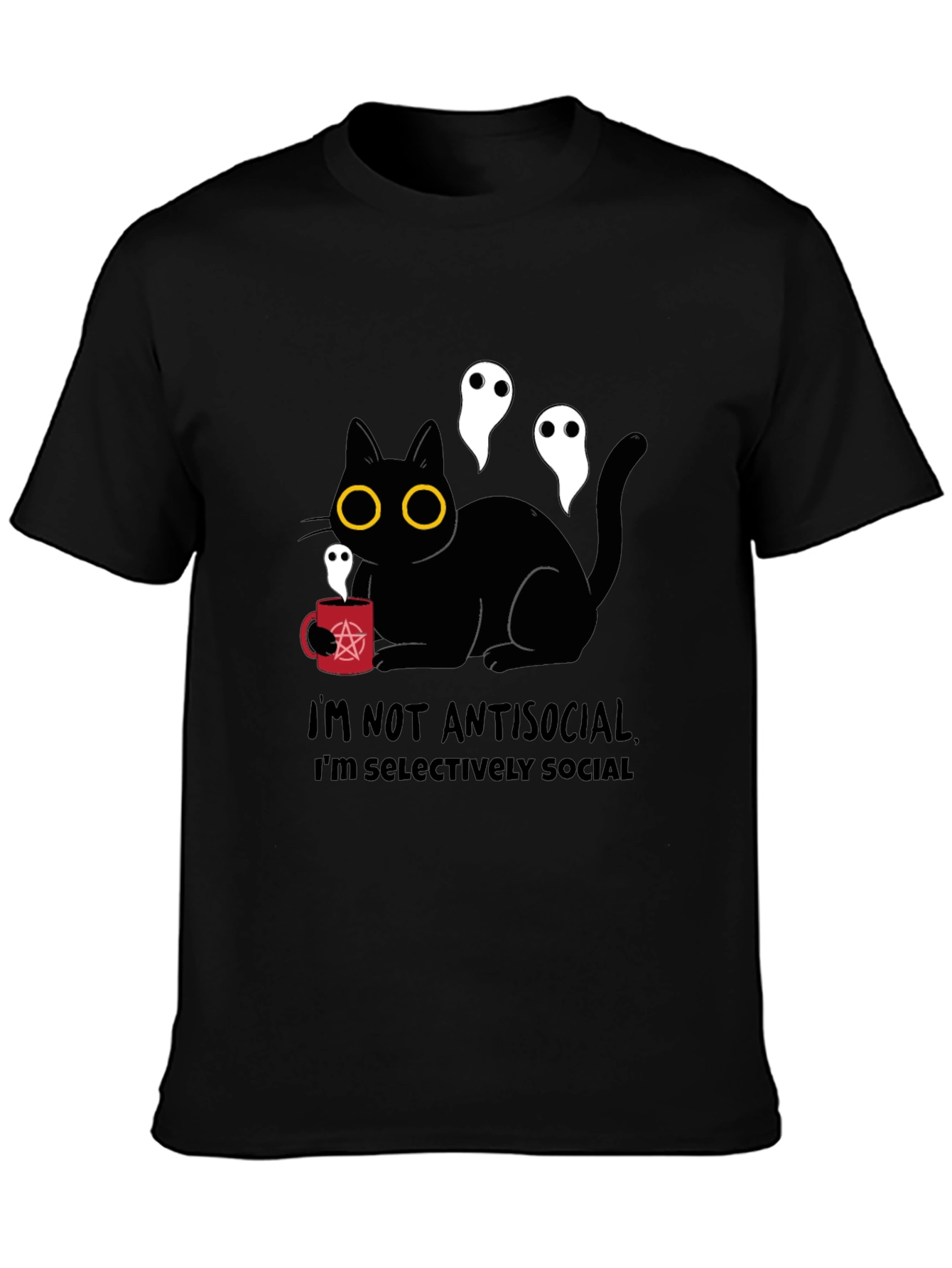 Antisocial Cat Graphic T-Shirt