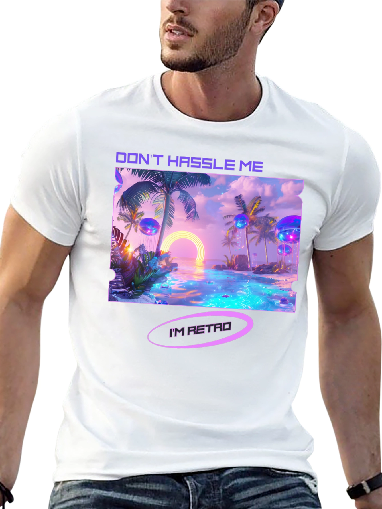 Retro Beach T-Shirt - Dont Hassle Me Im Retro!