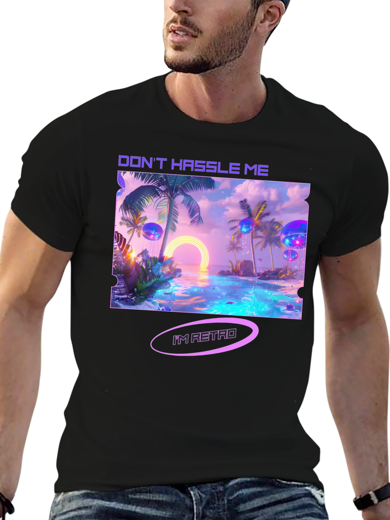 Retro Beach T-Shirt - Dont Hassle Me Im Retro!