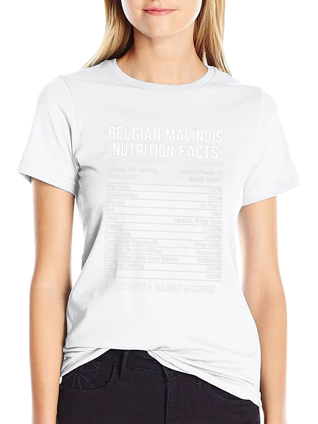 Belgian Malinois Nutrition Facts Novelty Graphic T-Shirt