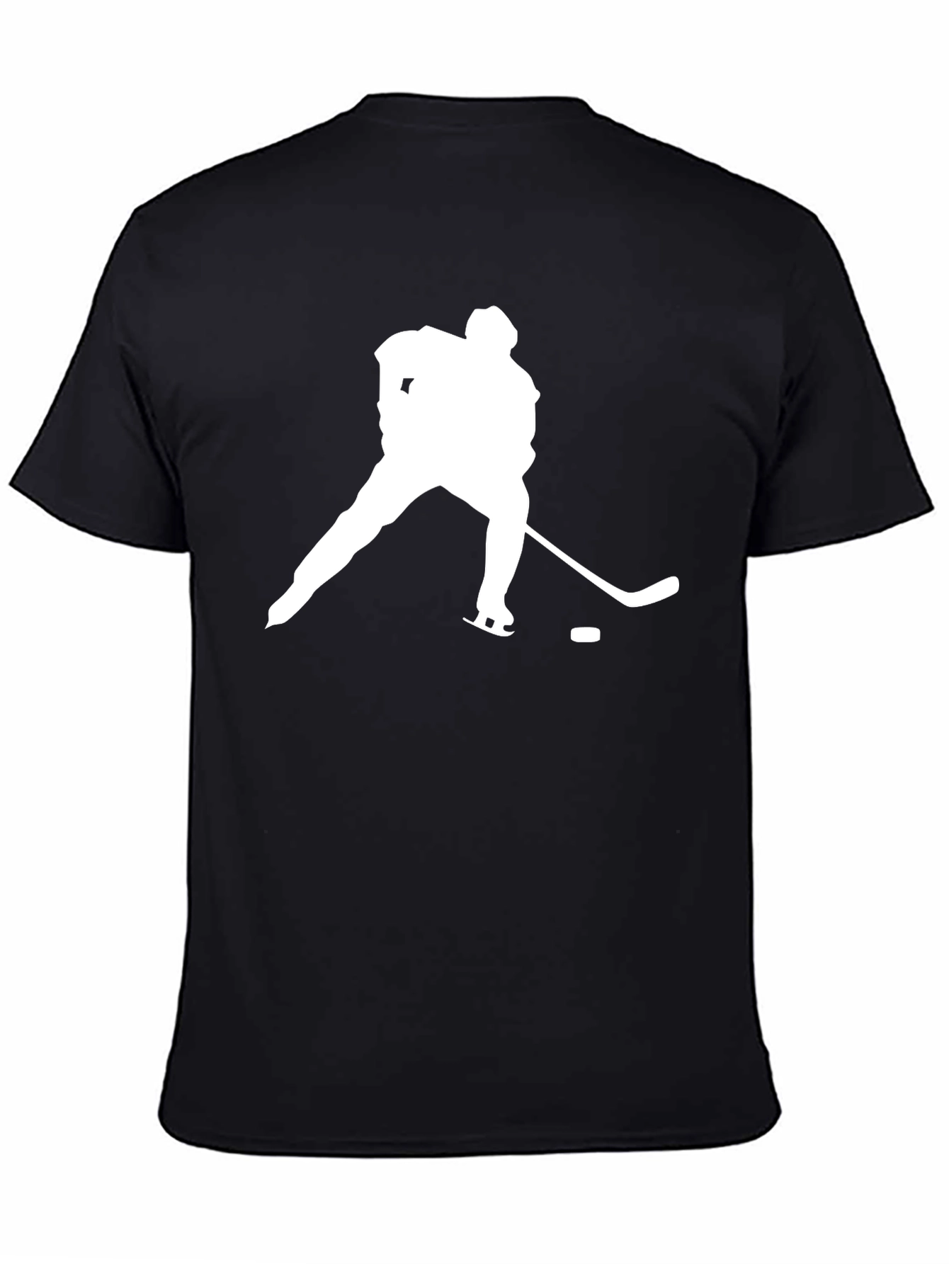 Hockey Player Silhouette T-Shirt - Black