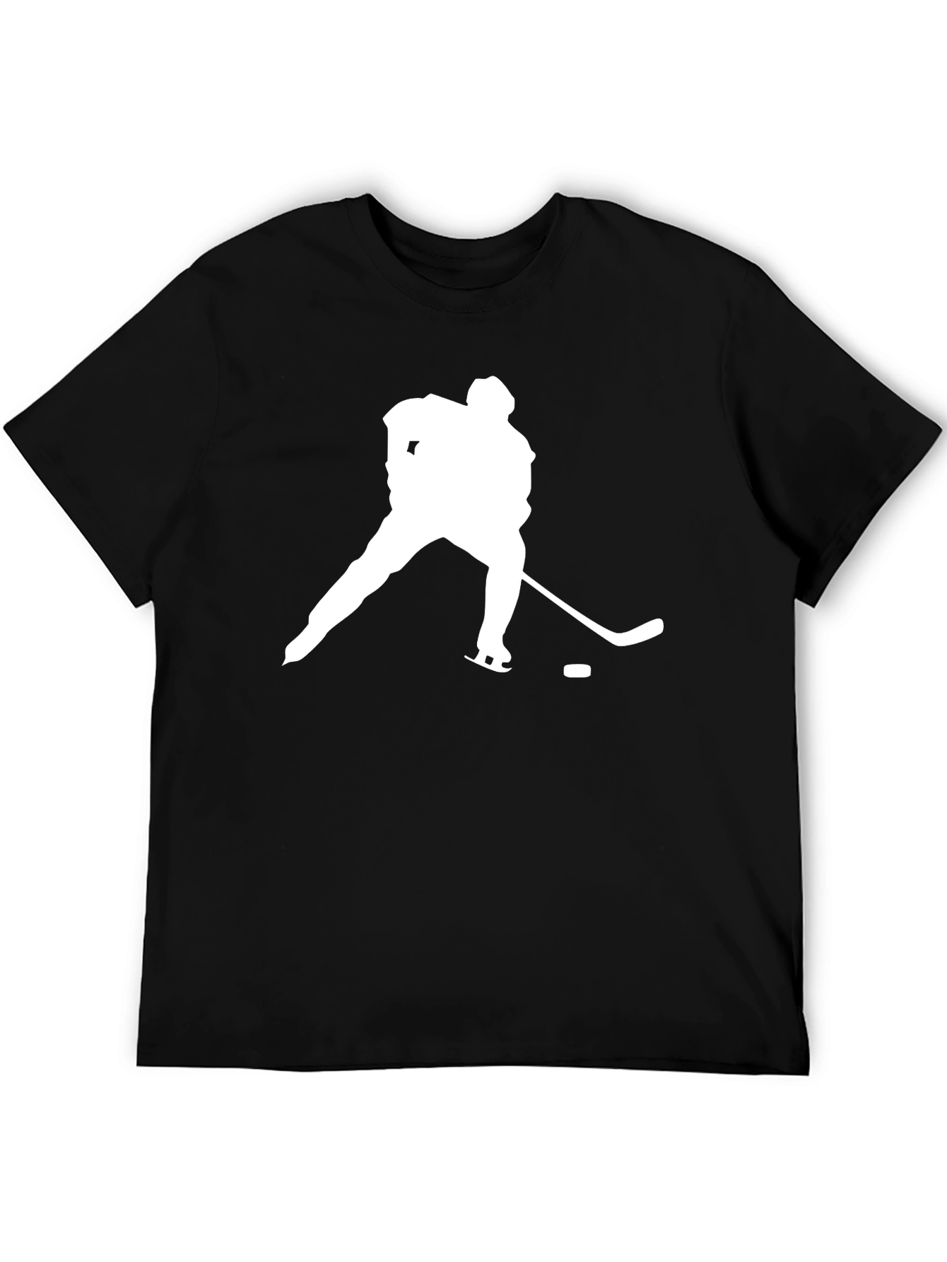 Hockey Player Silhouette T-Shirt - Black