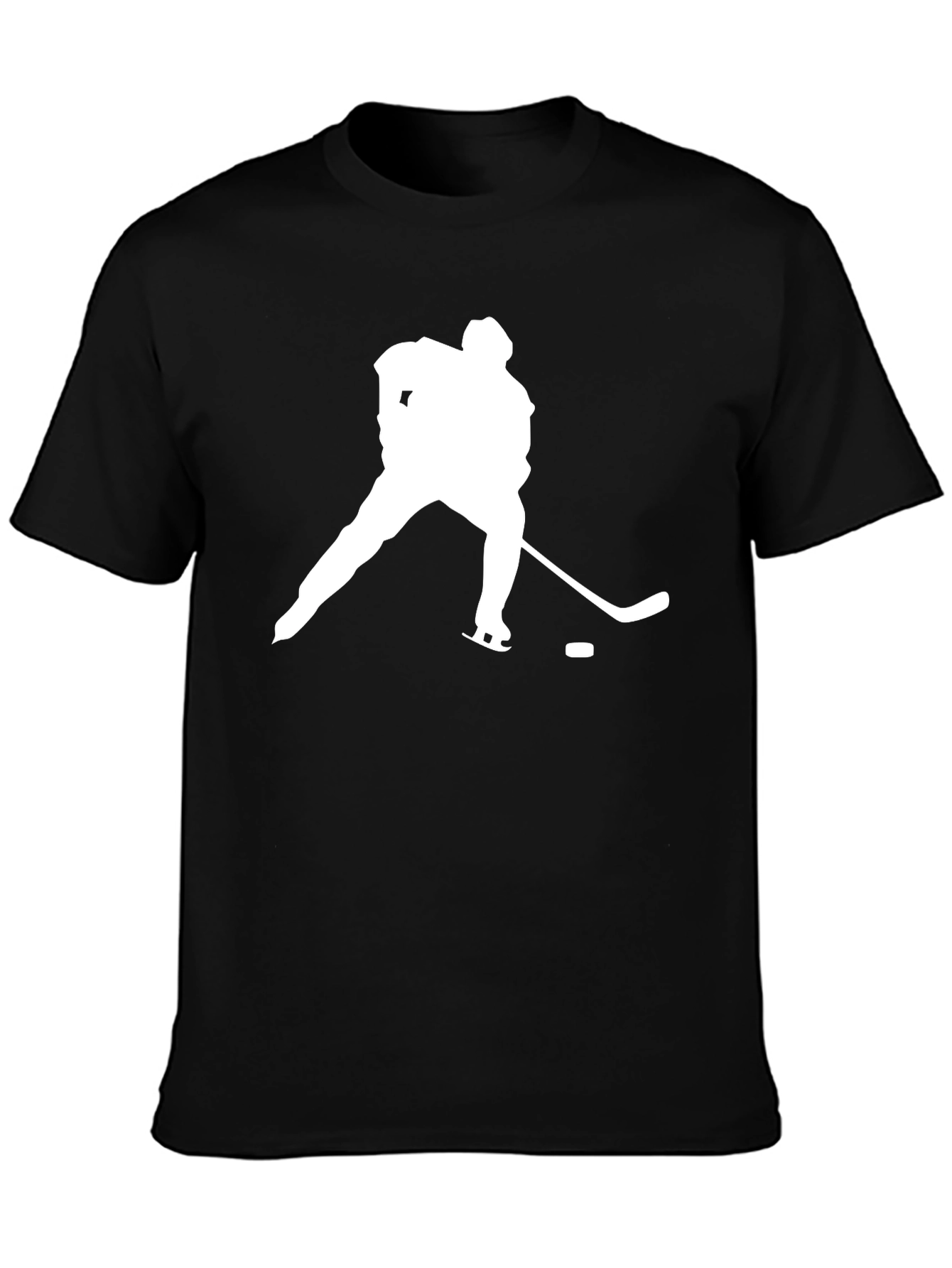 Hockey Player Silhouette T-Shirt - Black