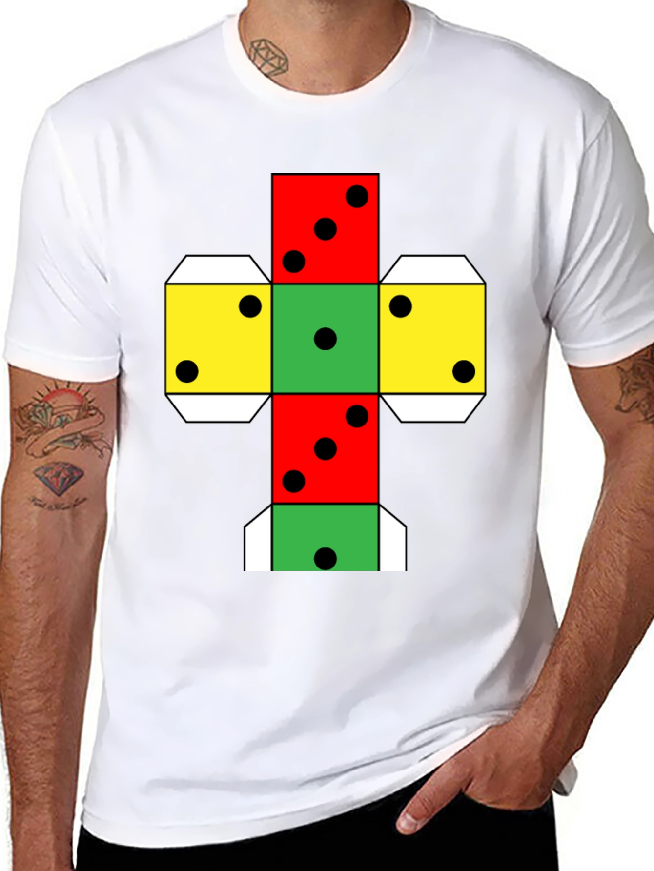 Geometric Dice Unfolded T-Shirt