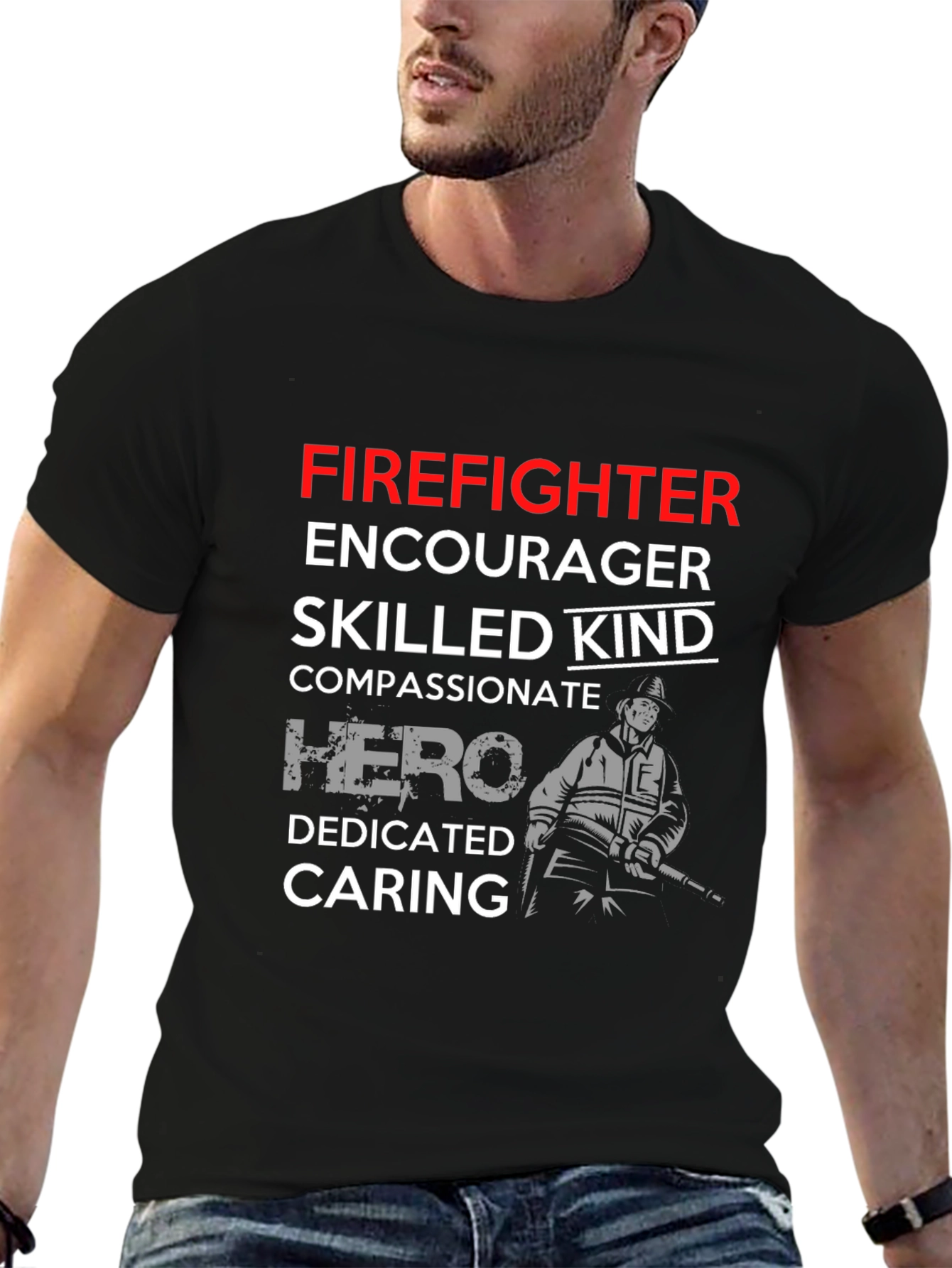 Firefighter Hero Graphic T-Shirt