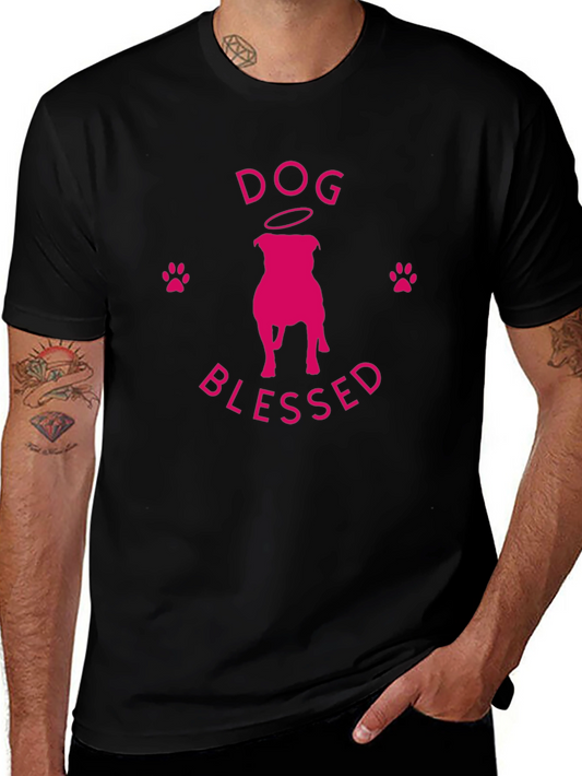 Dog Blessed T-Shirt - Pink Graphic Print