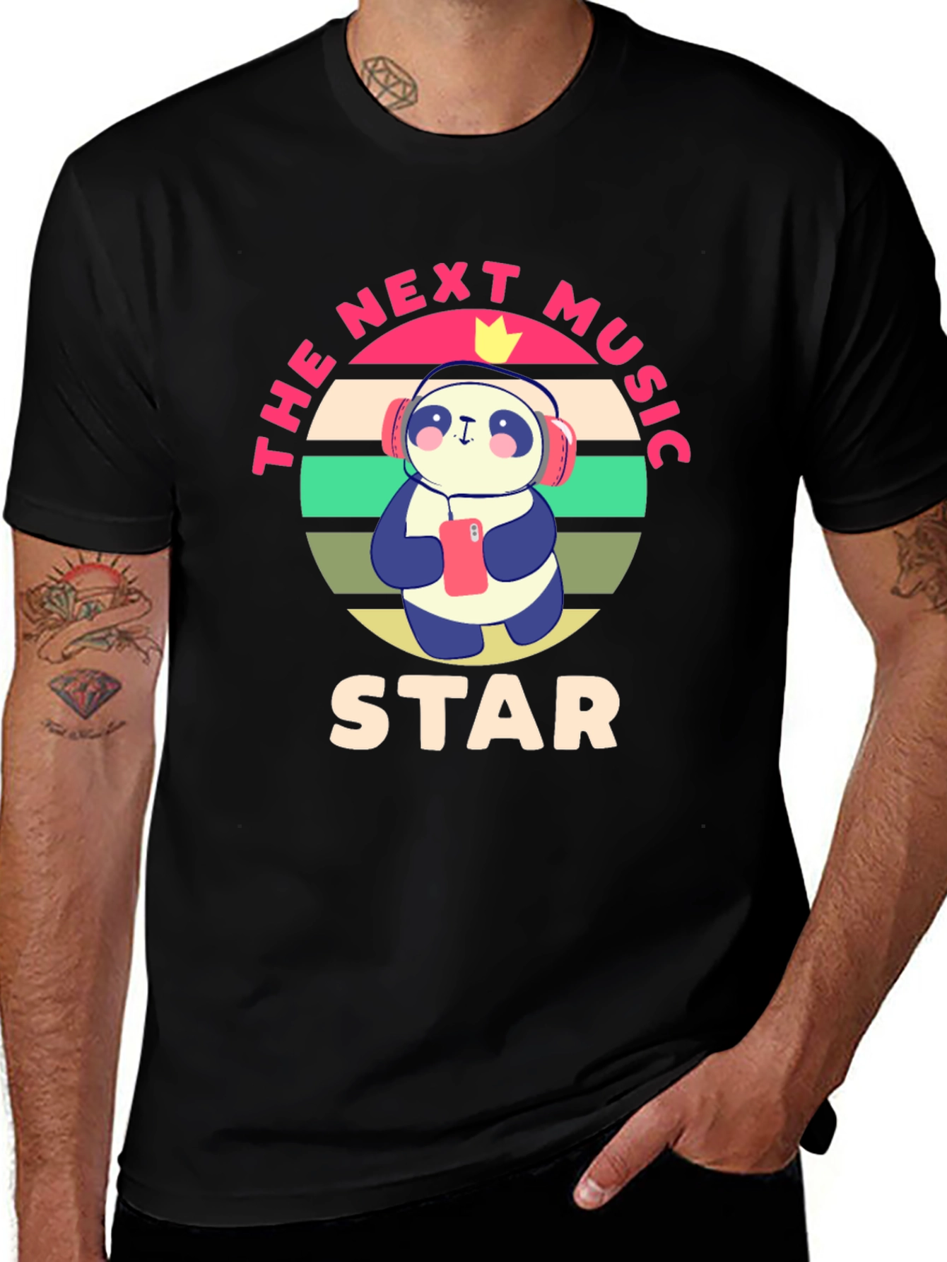 The Next Music Star Panda Graphic T-Shirt