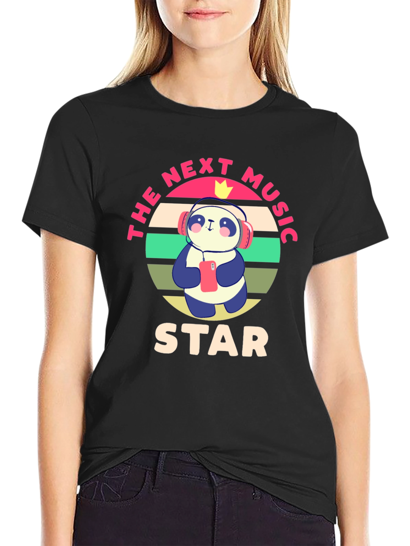 The Next Music Star Panda Graphic T-Shirt