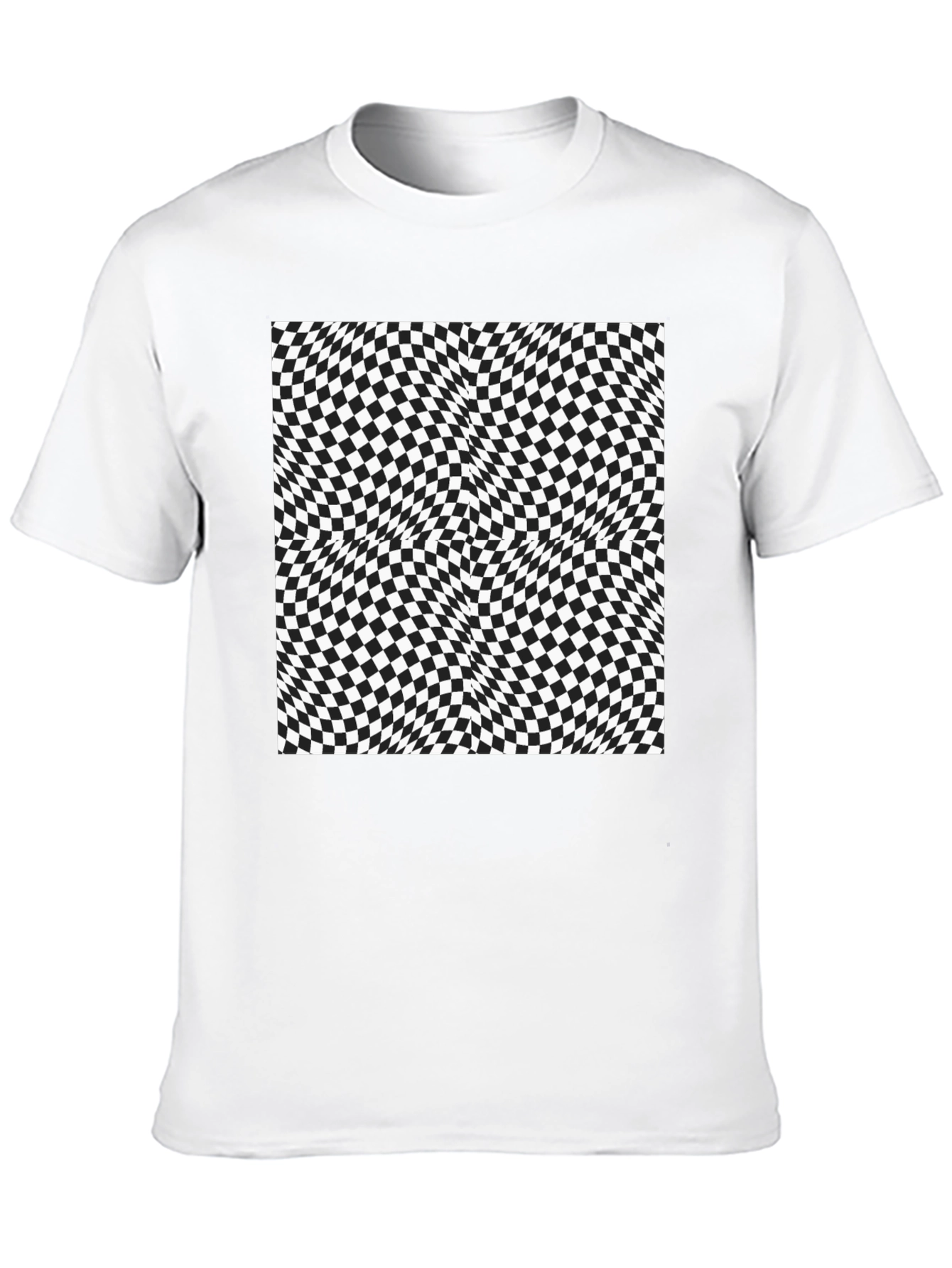 Optical Illusion Checkerboard Tee