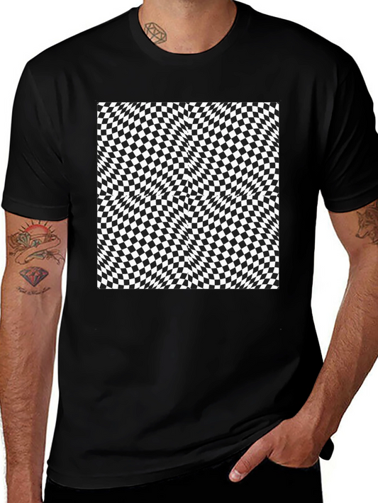 Optical Illusion Checkerboard Tee