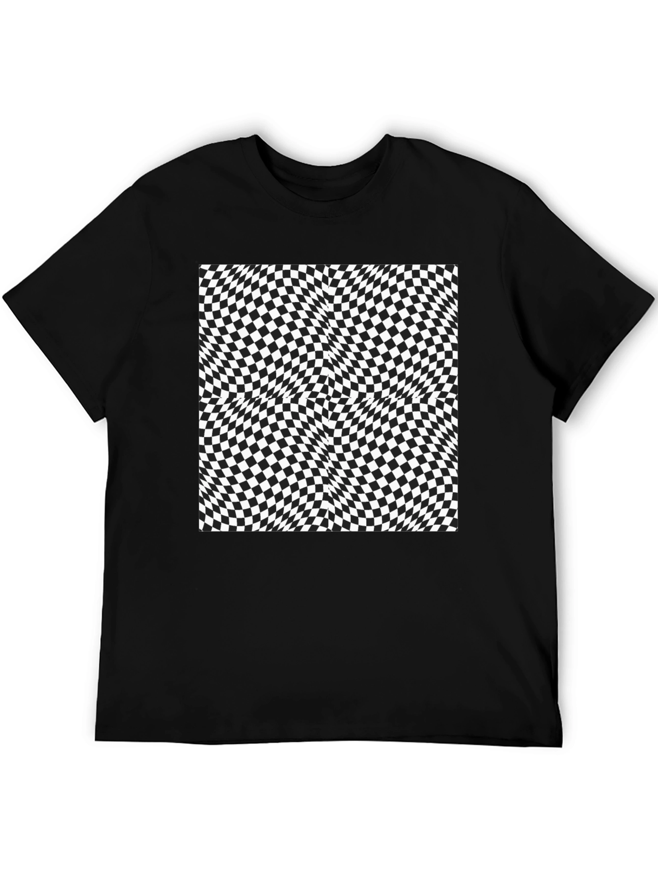 Optical Illusion Checkerboard Tee