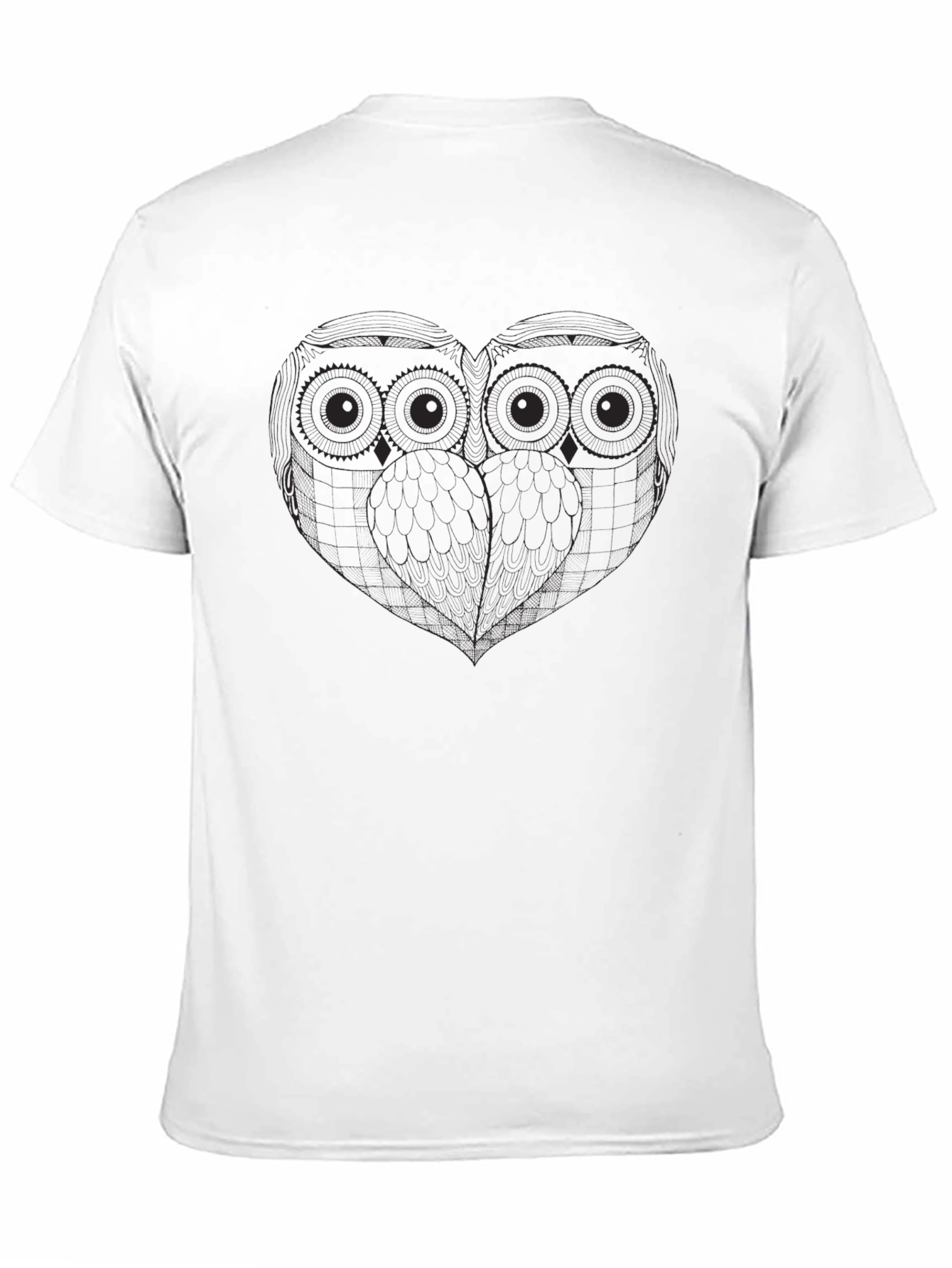 Owl Couple Graphic Tee - Soft Black Cotton T-Shirt