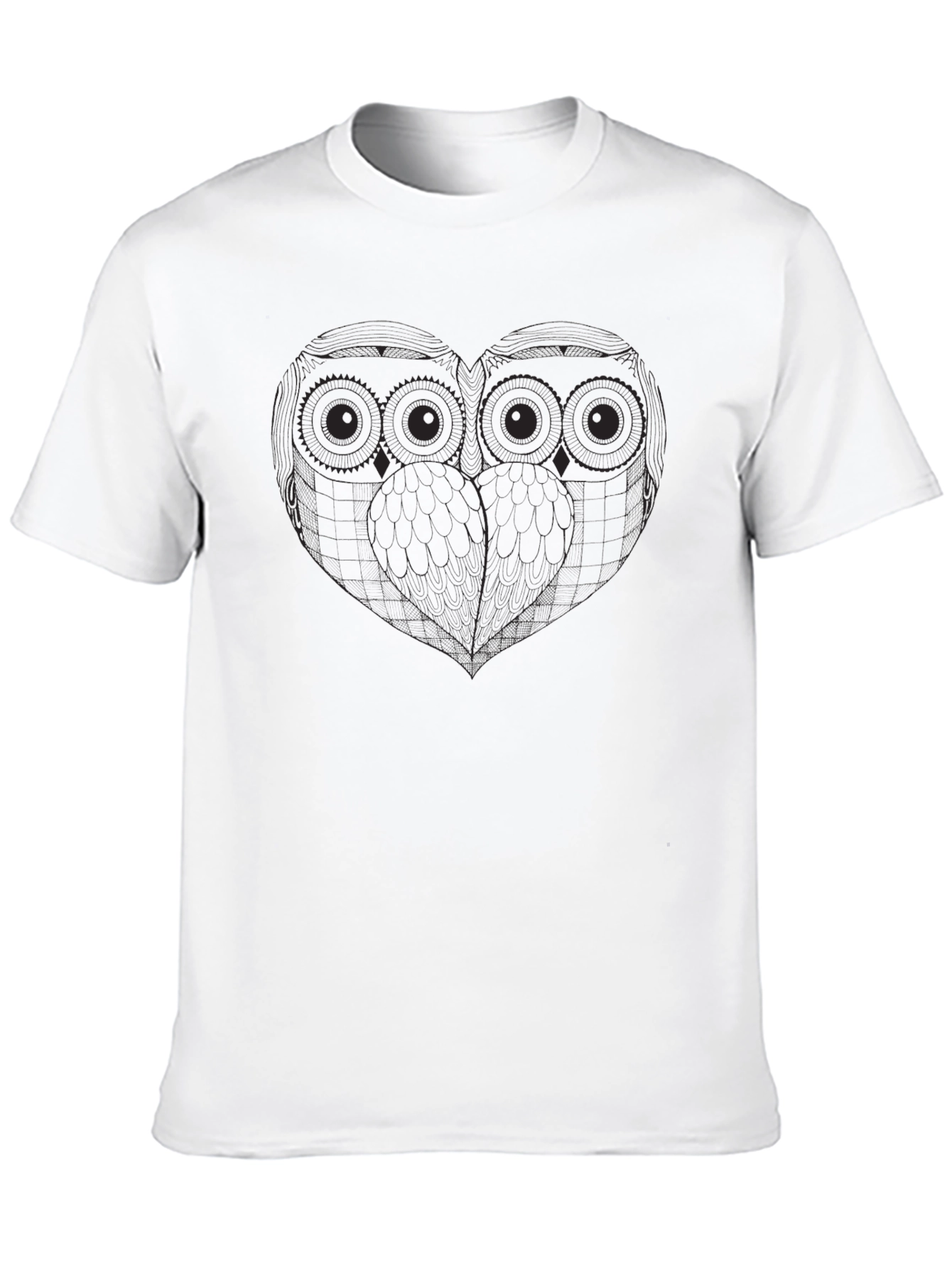 Owl Couple Graphic Tee - Soft Black Cotton T-Shirt