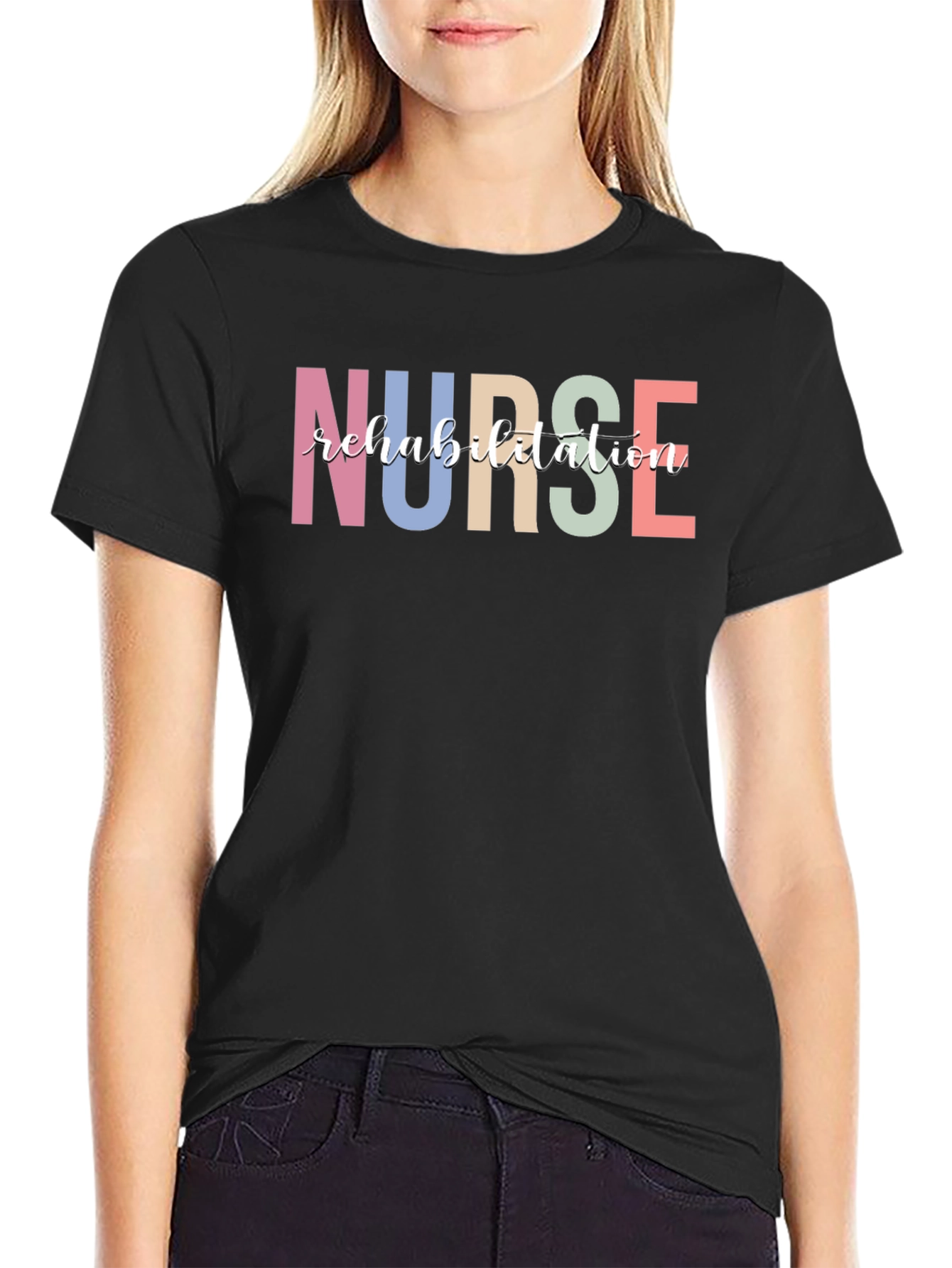Nurse Rehabilitation Black T-Shirt