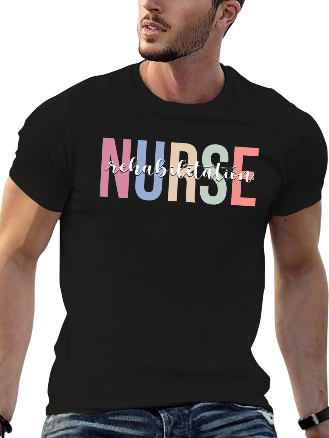 Nurse Rehabilitation Black T-Shirt