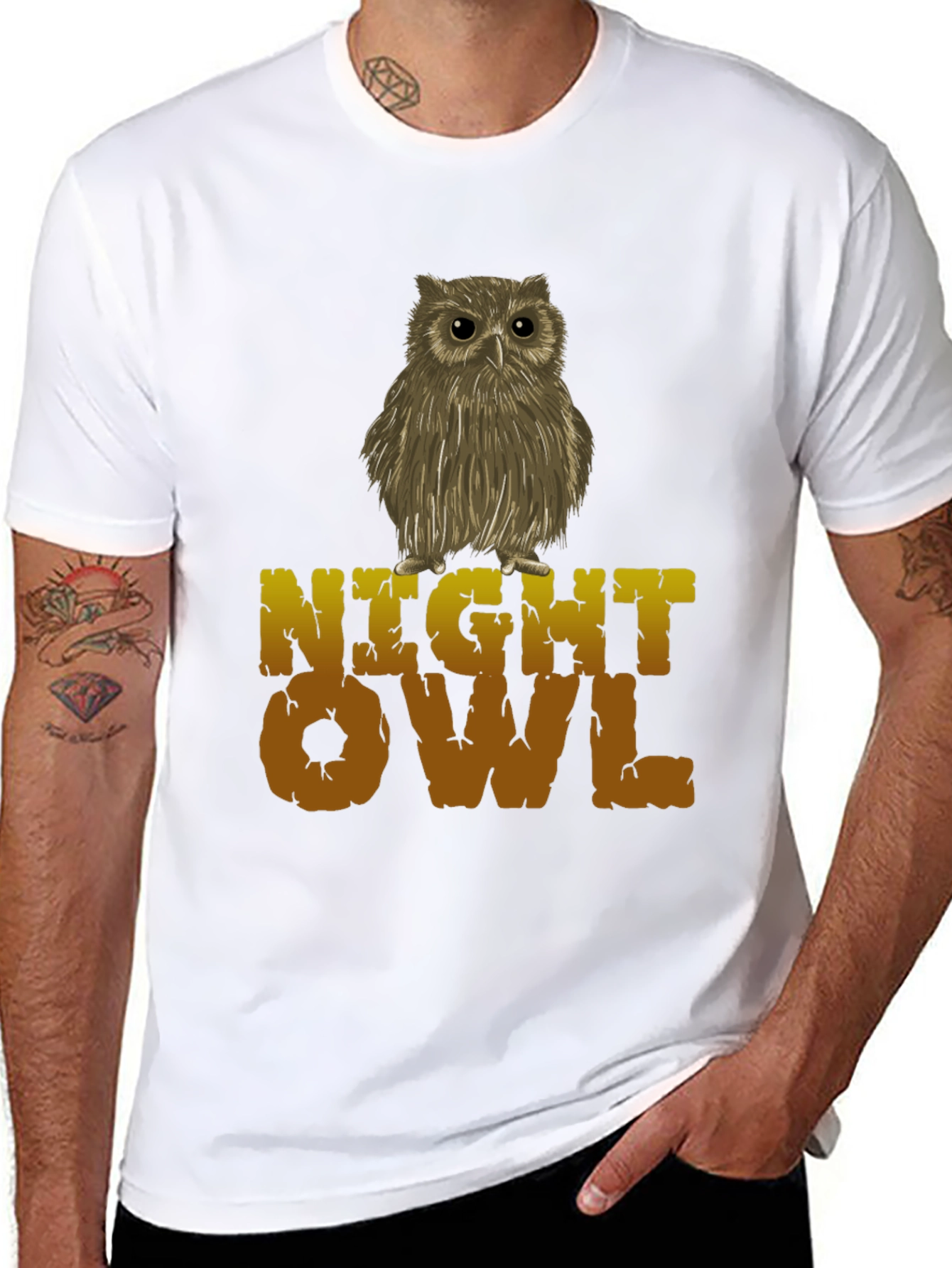 Night Owl Graphic Tee - Cool Bird Design