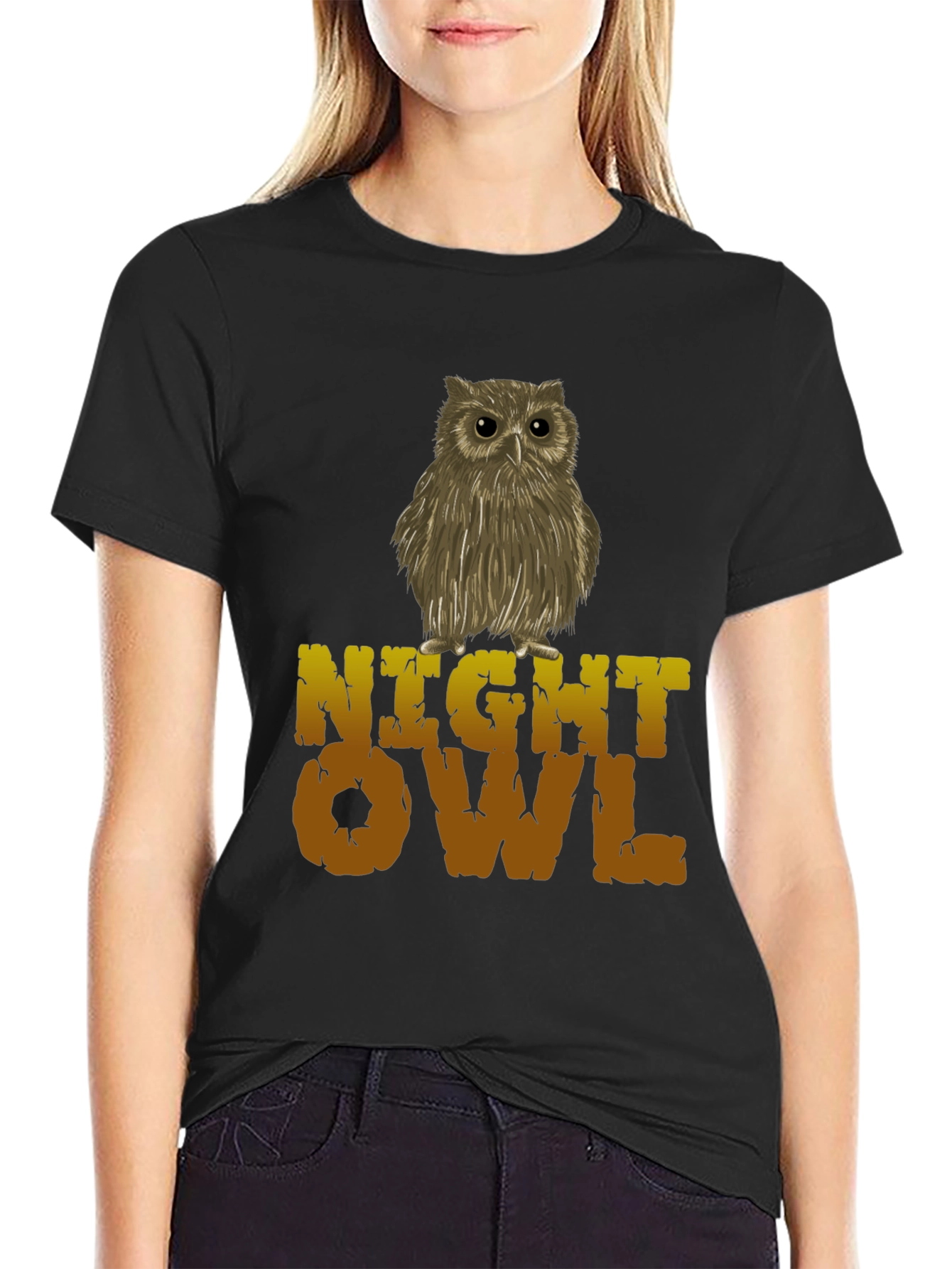 Night Owl Graphic Tee - Cool Bird Design