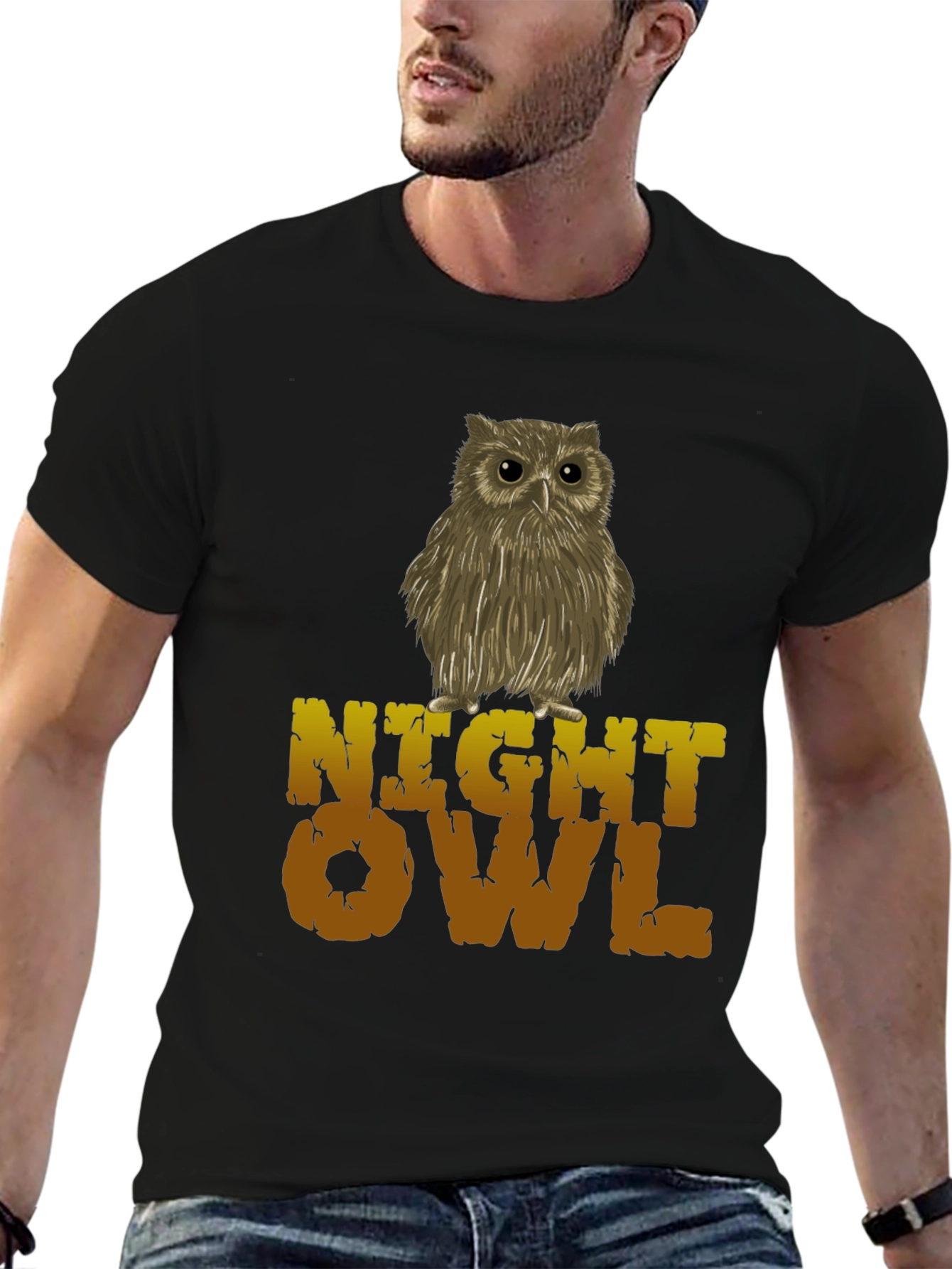 Night Owl Graphic Tee - Cool Bird Design