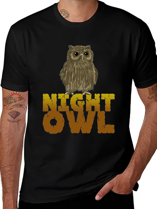 Night Owl Graphic Tee - Cool Bird Design
