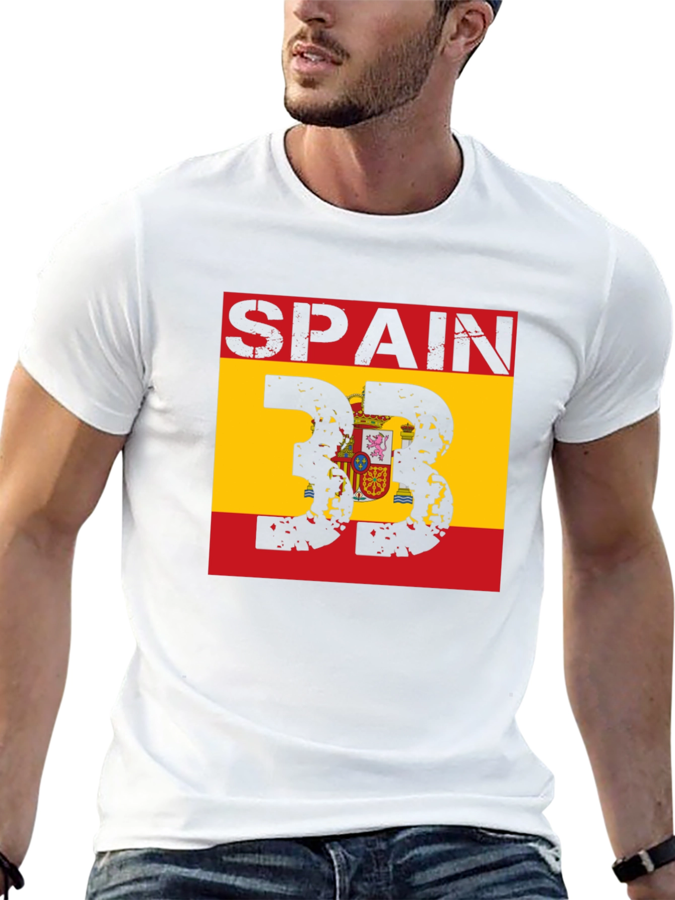 Spain Flag T-Shirt - Distressed Style