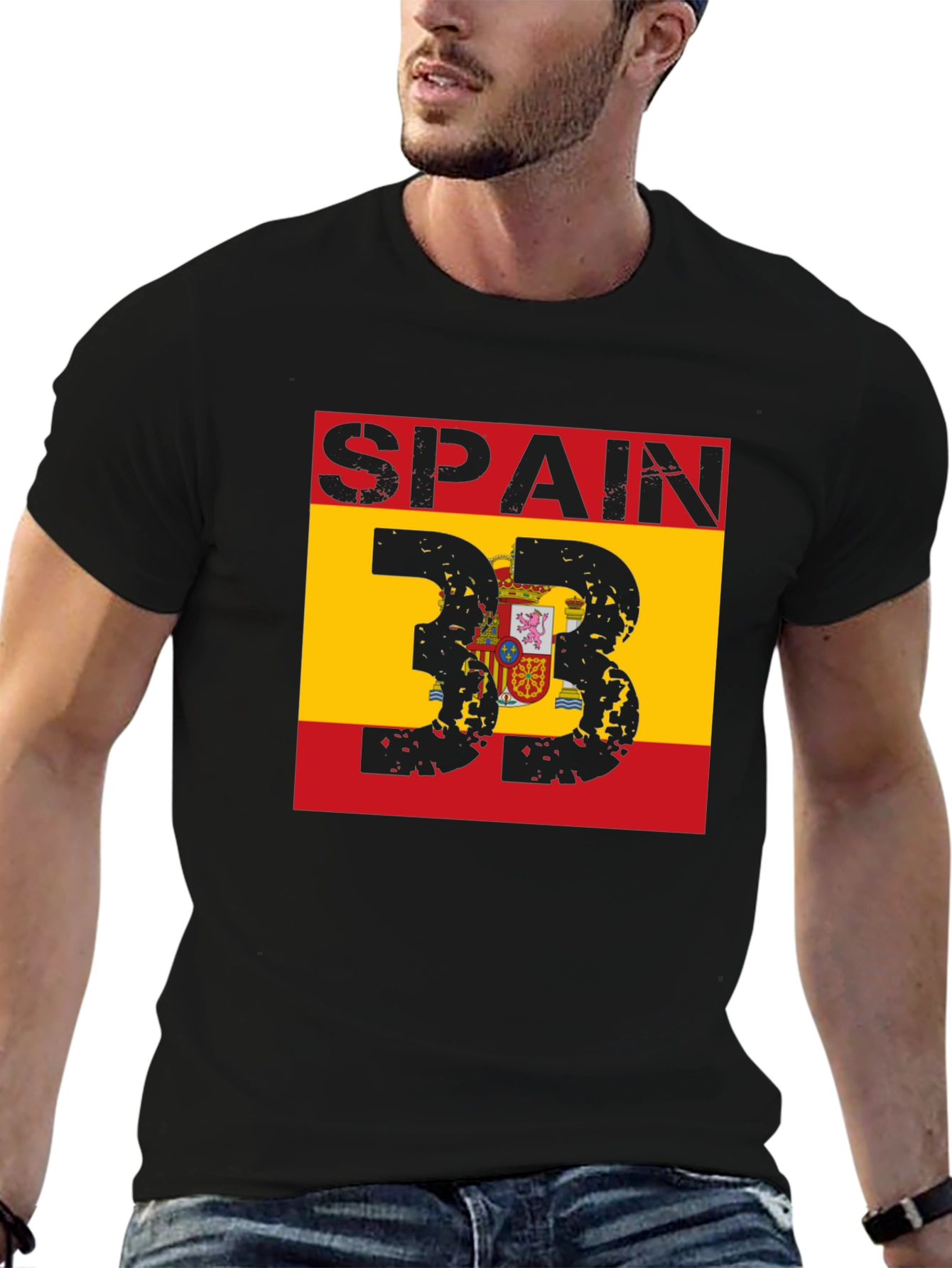 Spain Flag T-Shirt - Distressed Style