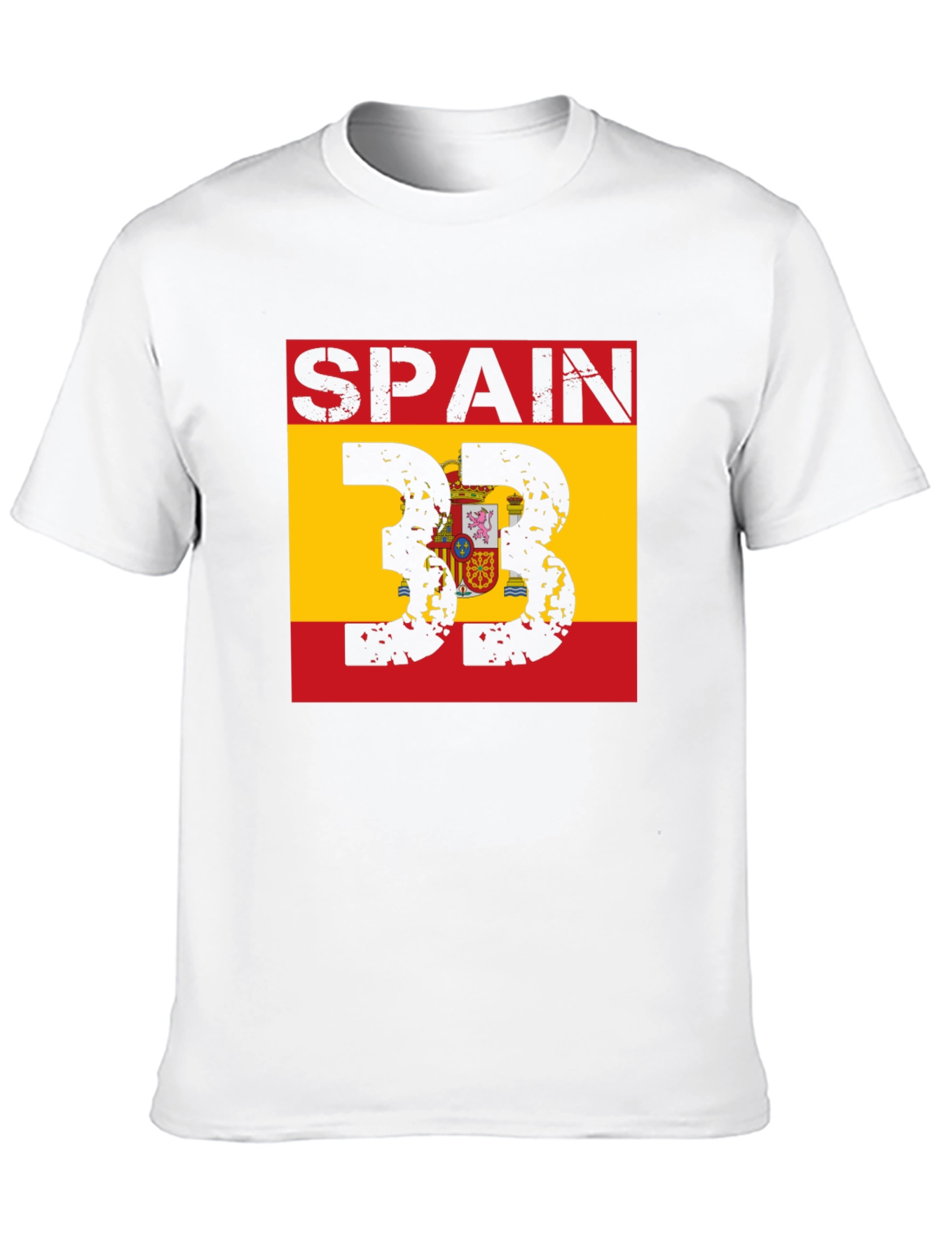 Spain Flag T-Shirt - Distressed Style