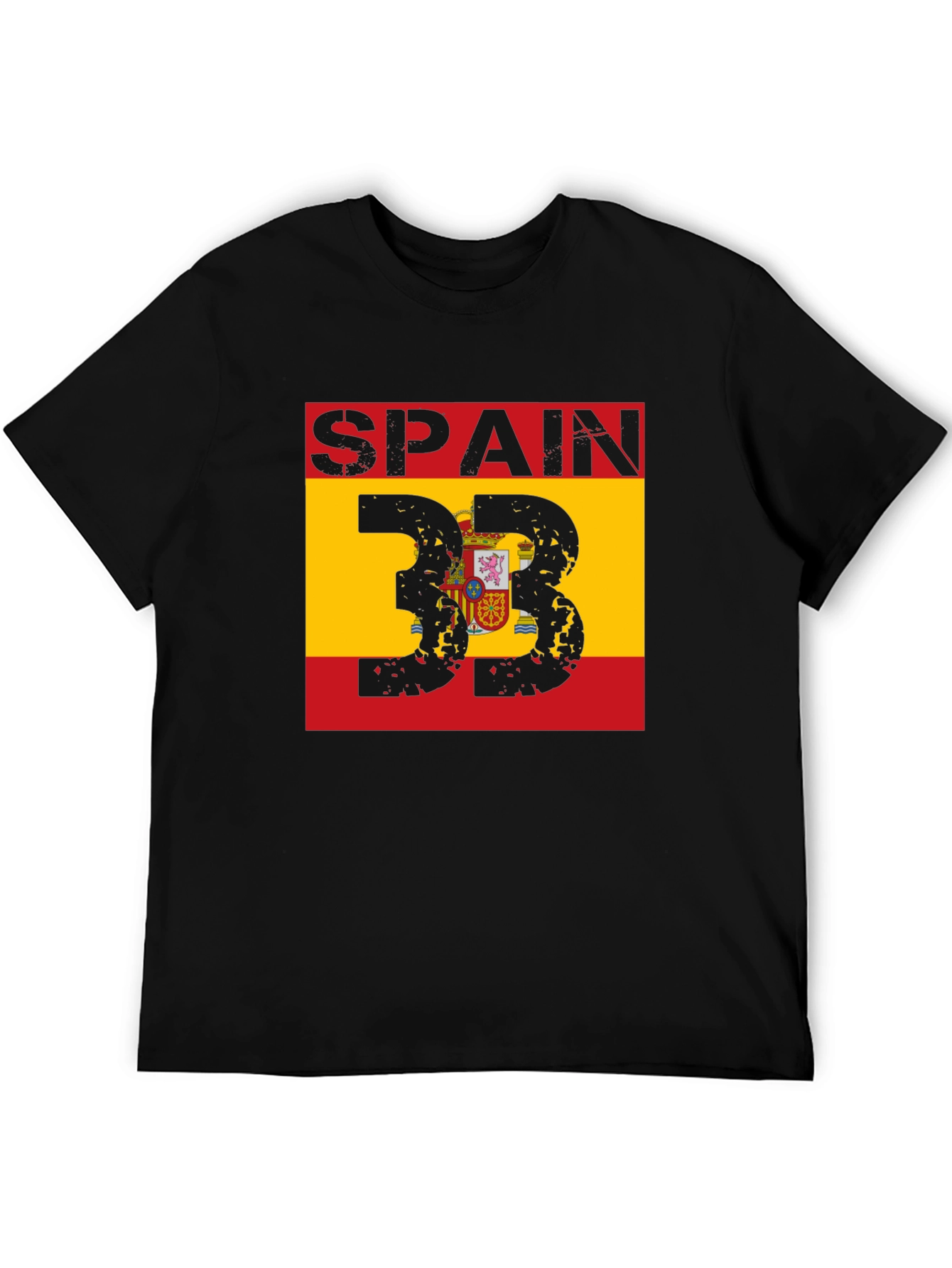 Spain Flag T-Shirt - Distressed Style